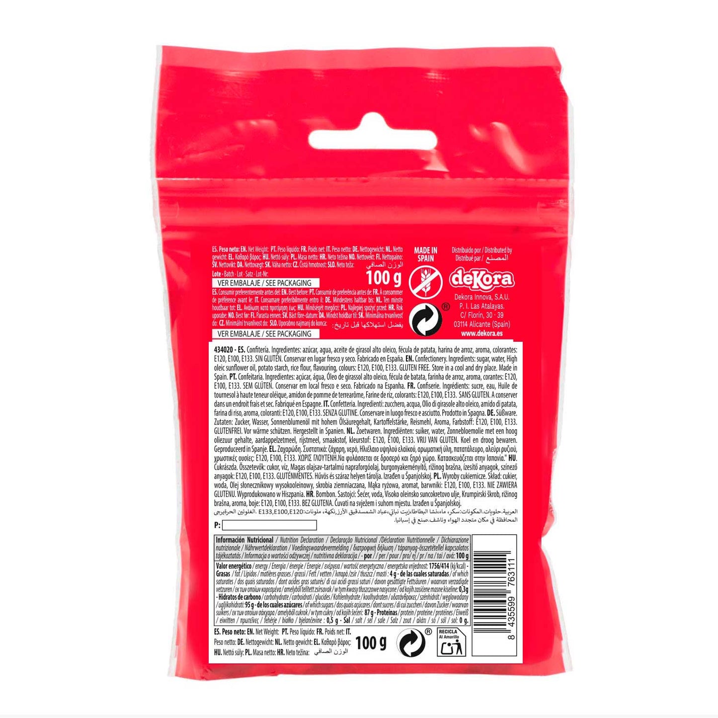CONFETTI VERMICELLES SUCRE COULEURS ASSORTIES 100 GR