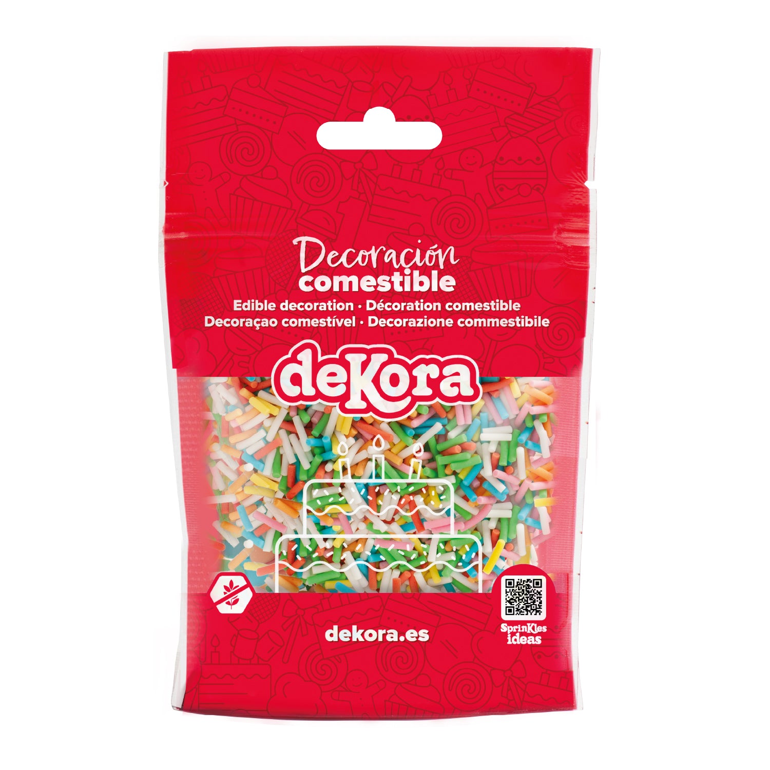 CONFETI FIDEOS DE AZÚCAR COLORES SURTIDOS 100GR