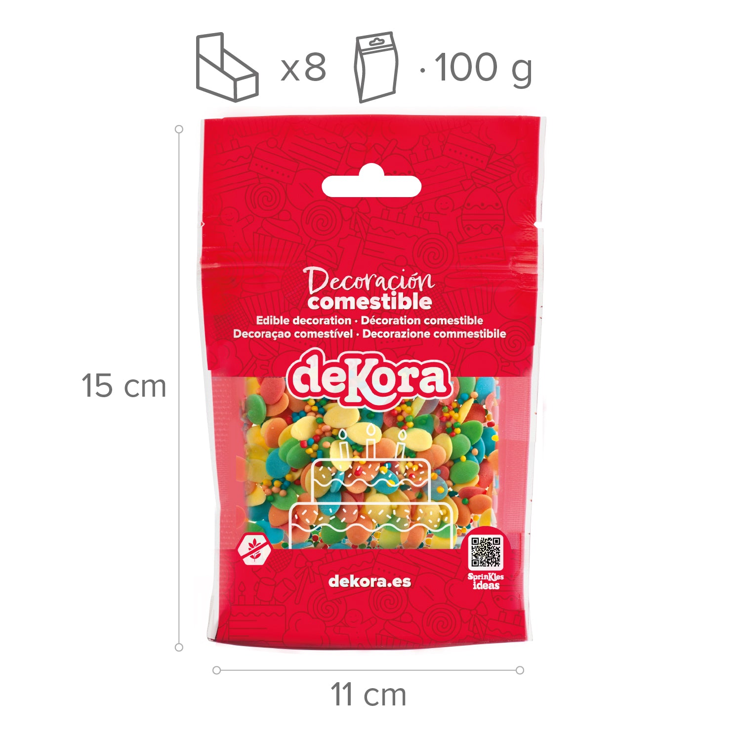 CONFETI AZÚCAR MIX HUEVOS Y MANÁ COLORES 100GR