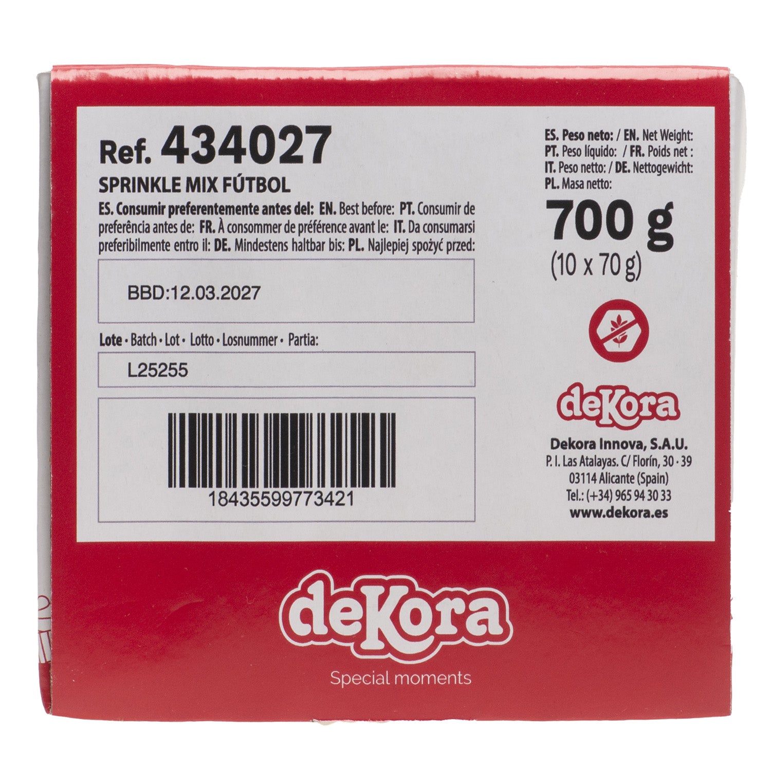 SPRINKLE MIX FUTBOL 70G  (3X23.3G)