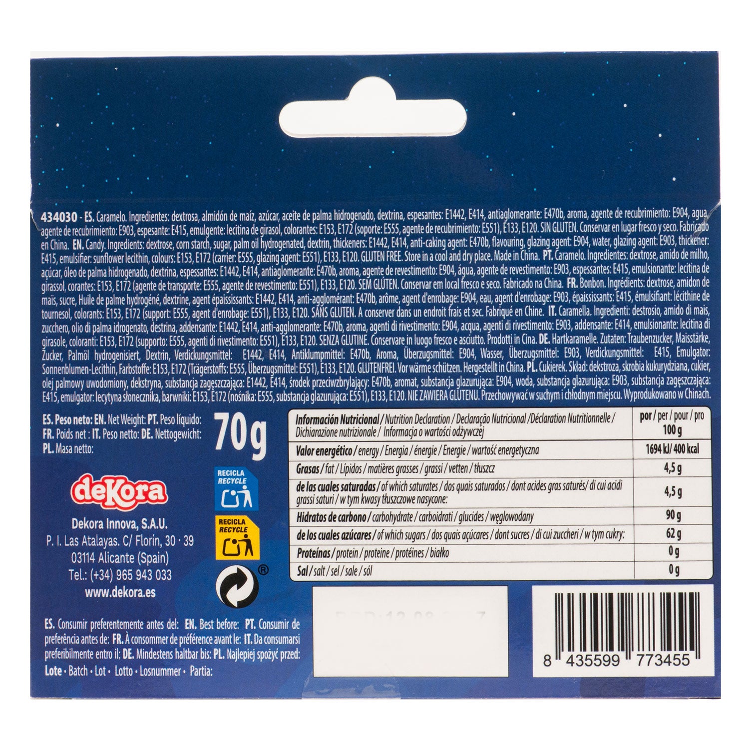 MÉLANGE DE SPRINKLES ASTRONAUTE 70G (3X23.3G)