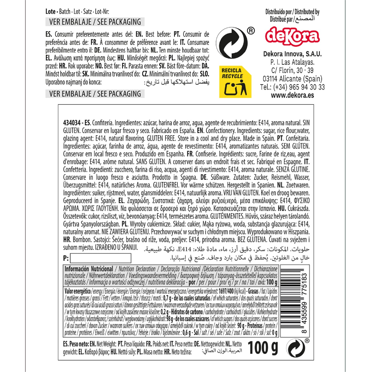 DEKOCRUNCHIES  SAPORE NOCE DI COCCO 100GR COCO-LOCO