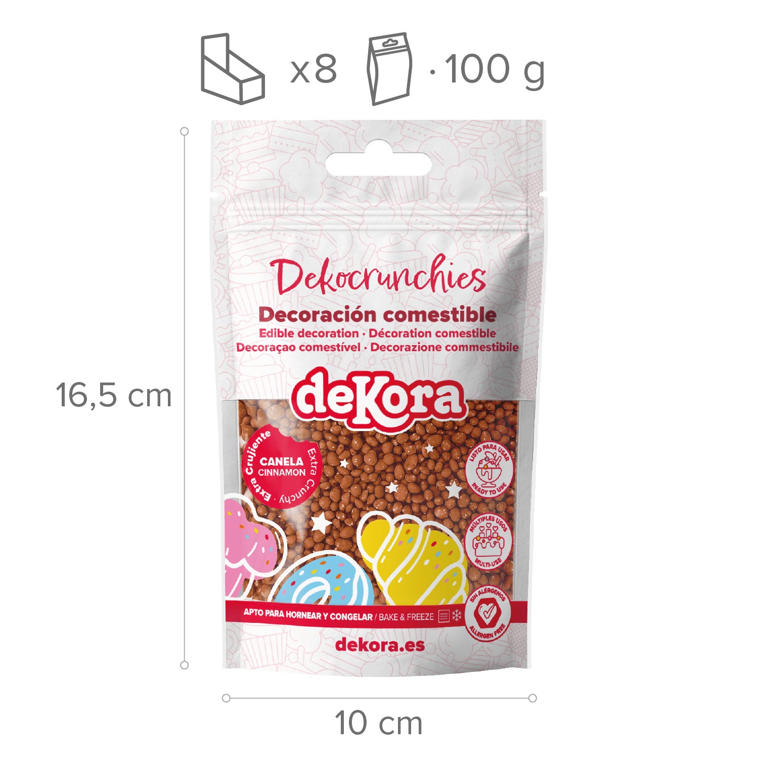 DECORACIÓN DE AZÚCAR DEKOCRUNCHIES SABOR CANELA 100G