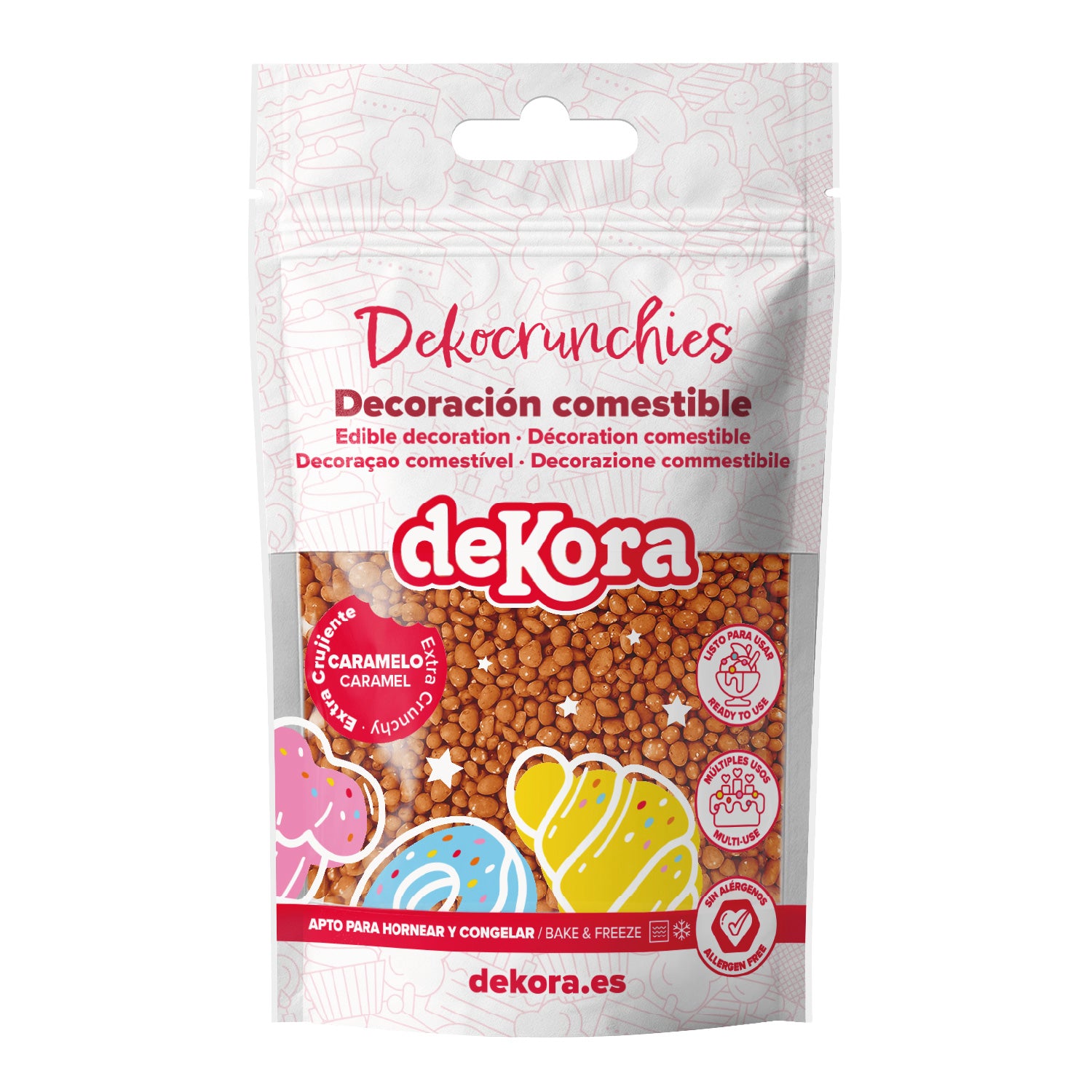 DECORACIÓN DE AZÚCAR DEKOCRUNCHIES SABOR CARAMELO 100G