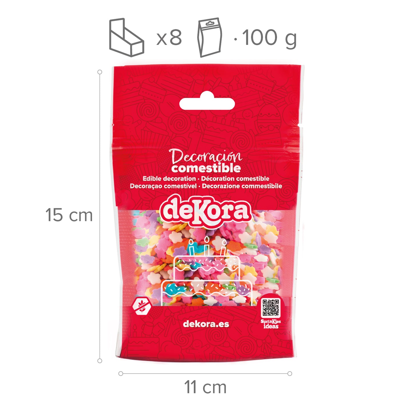 SPRINKLE MIX ÉTOILES MULTICOLORES 100 GR