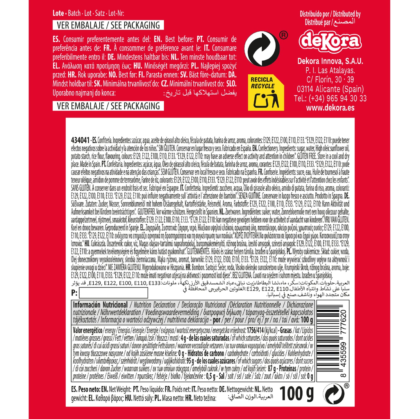 SPRINKLE MIX ÉTOILES MULTICOLORES 100 GR