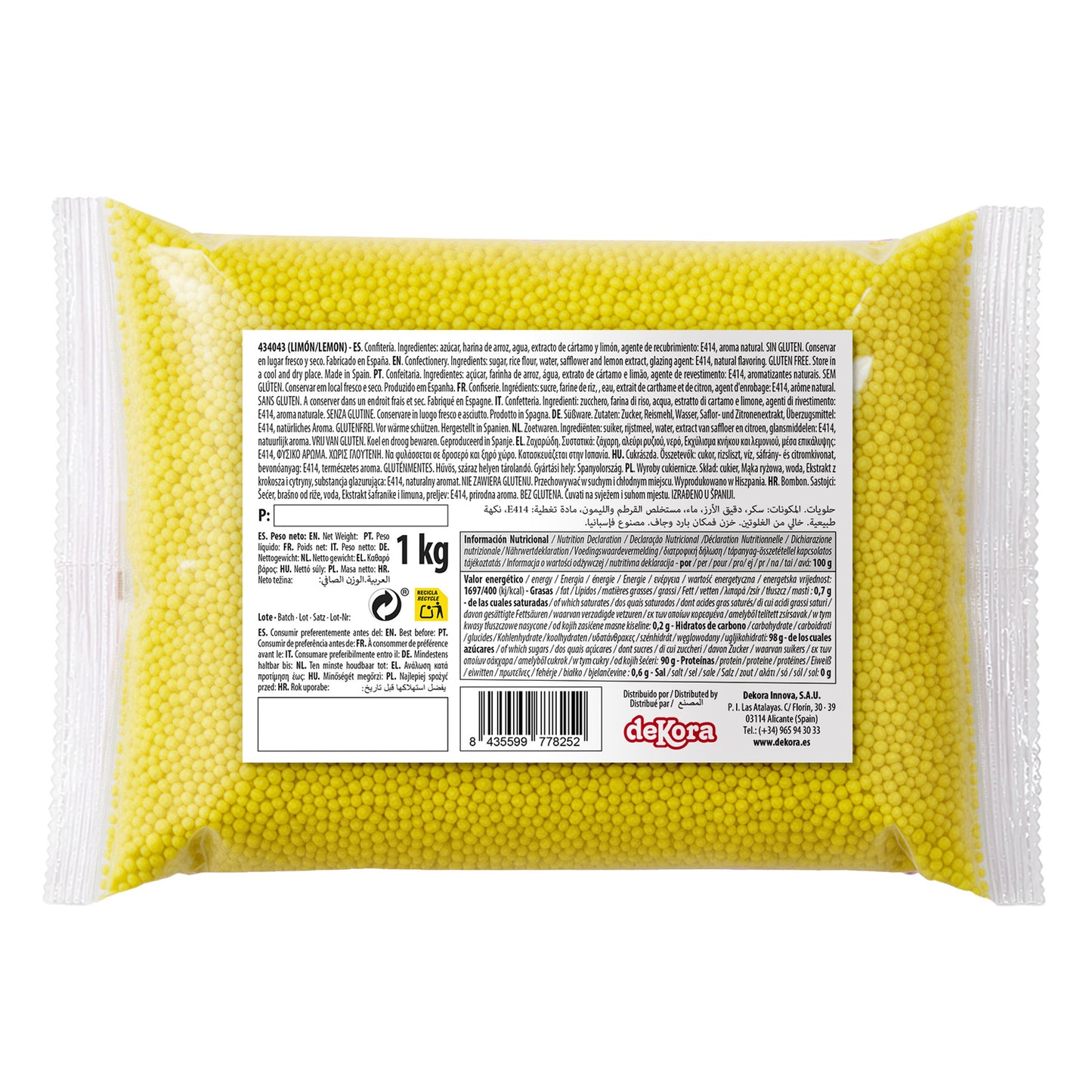 DEKOCRUNCHIES SABOR LIMÓN 1KG