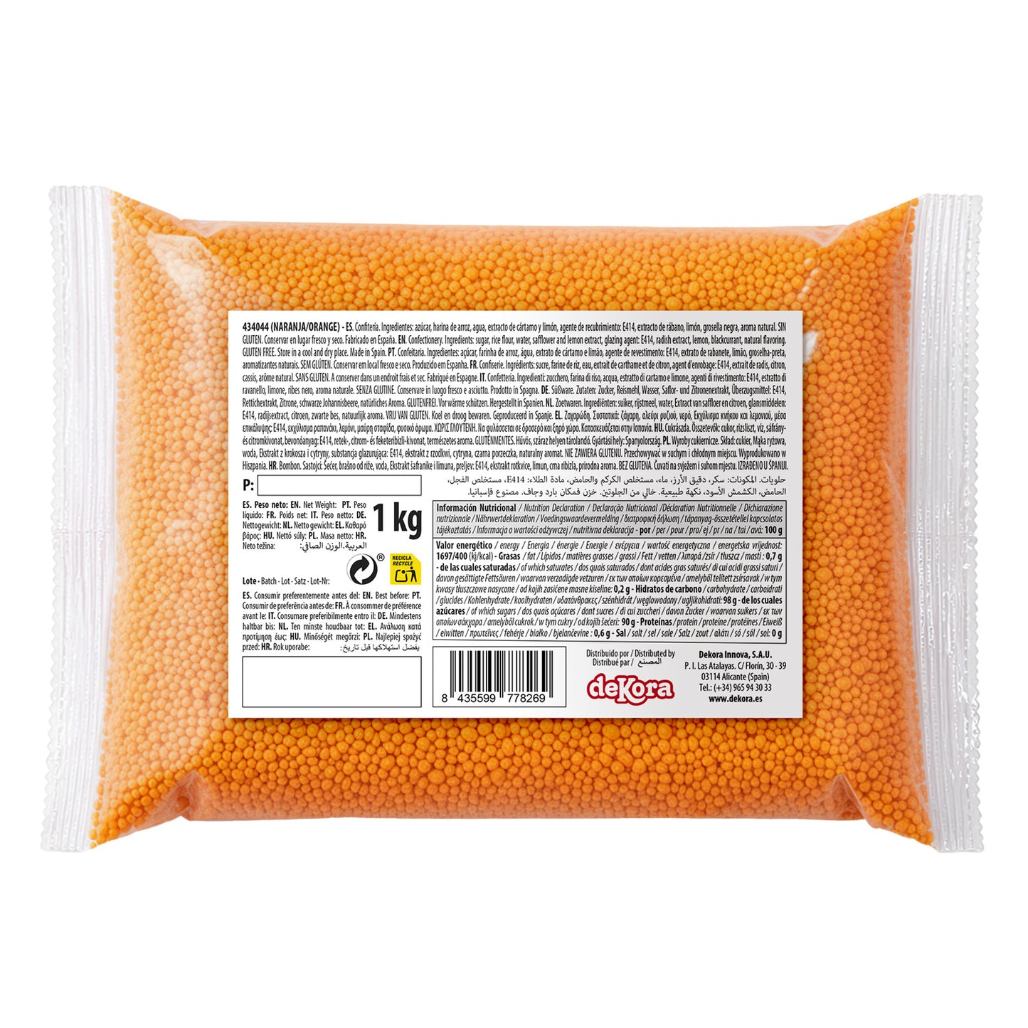DEKOCRUNCHIES ORANGE FLAVOUR 1KG