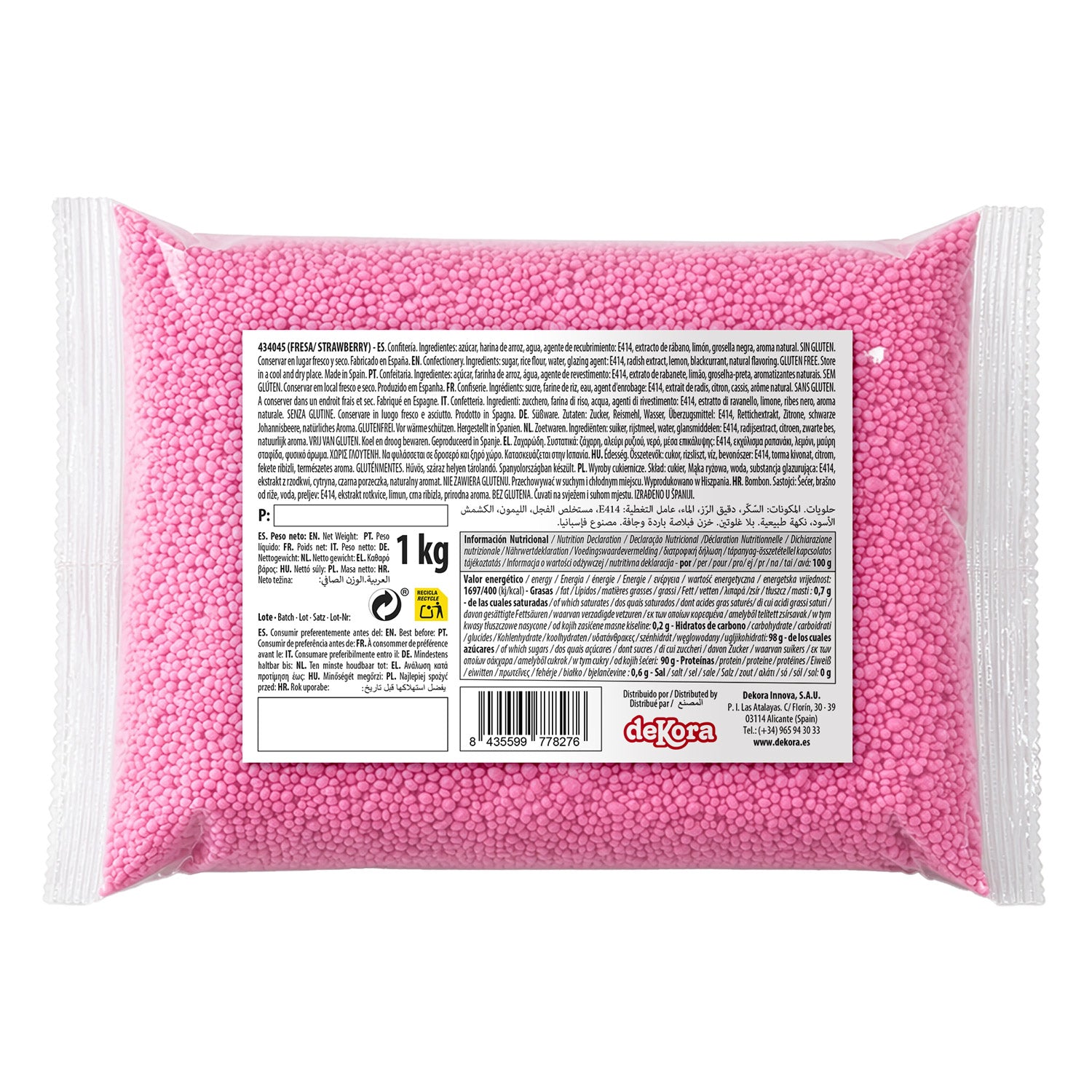 DEKOCRUNCHIES STRAWBERRY FLAVOUR 1KG