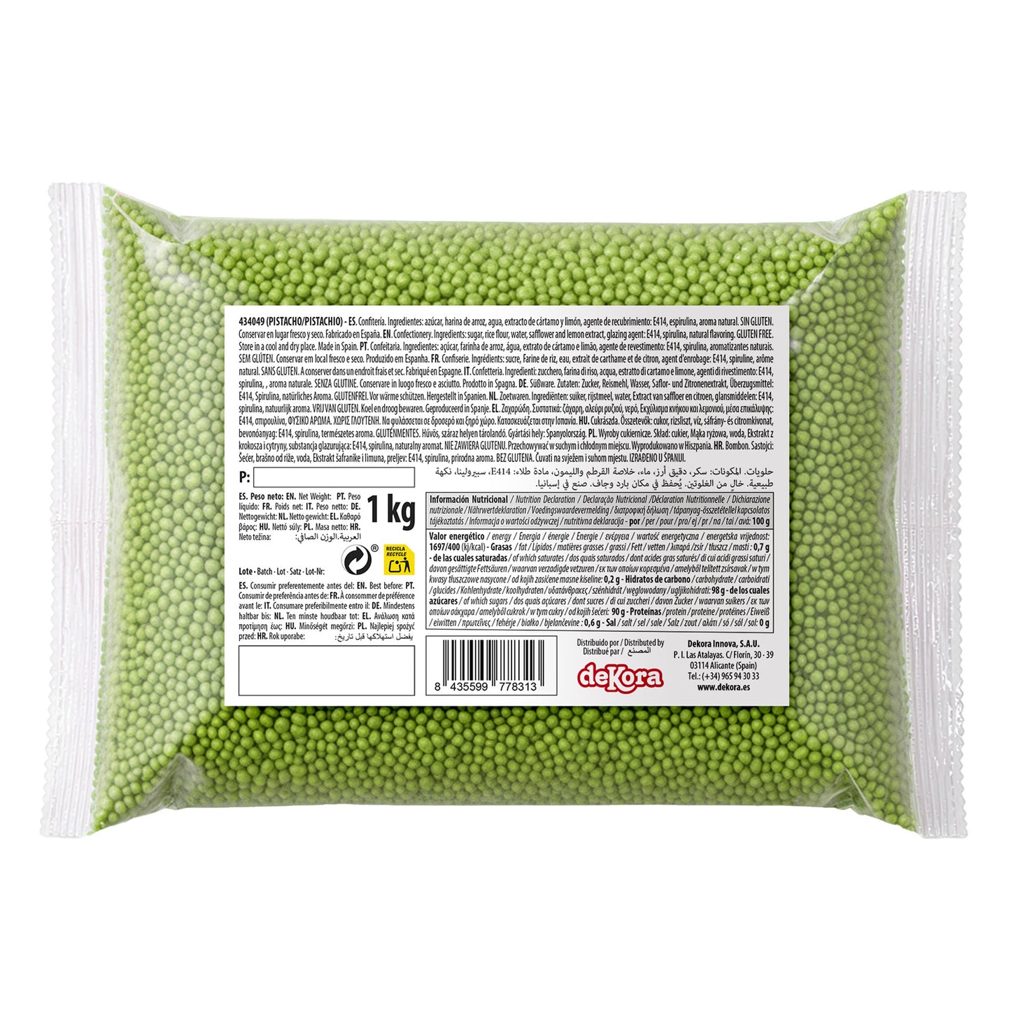 DEKOCRUNCHIES PISTACHIO FLAVOUR 1KG