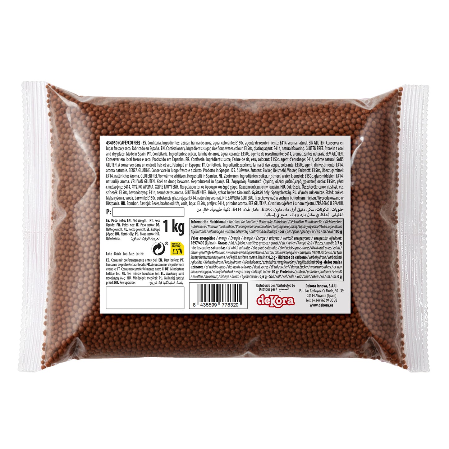 DEKOCRUNCHIES SABOR CAFÉ 1KG