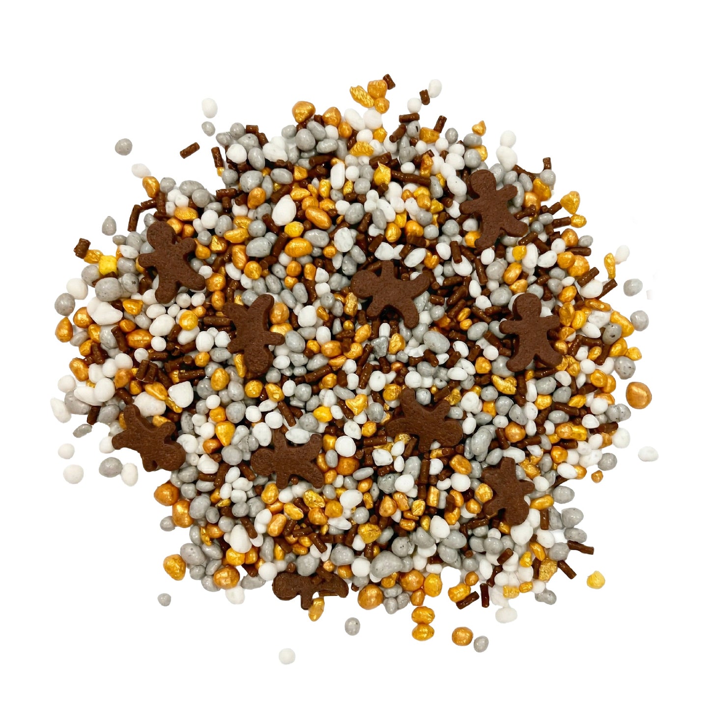 MISTURA DE SPRINKLES EM FORMATO DE GENGIBRE E CRUNCHIES GINGER GLOW 100GR