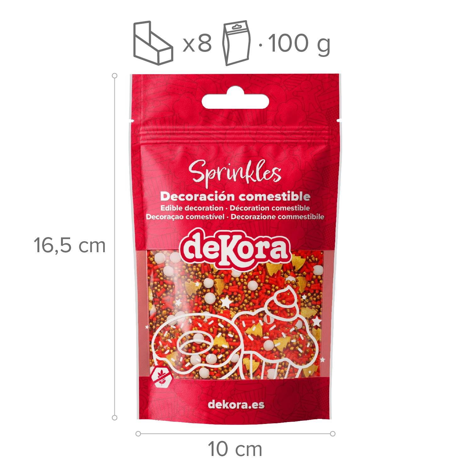 SPRINKLE MIX ÁRBOL DORADO Y PERLAS SANTAS MAGIC 100GR
