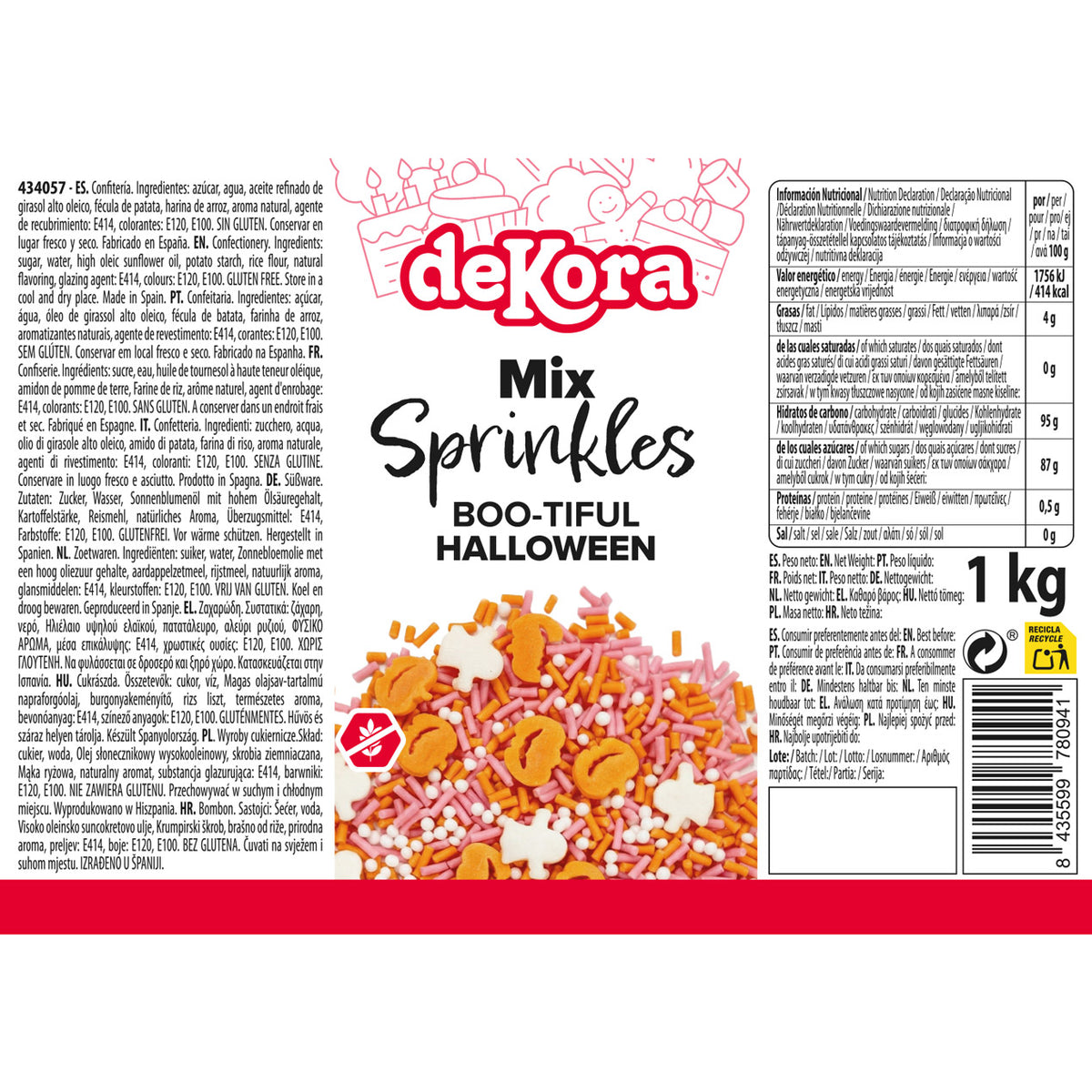 MISTURA DE SPRINKLES BOOTIFUL HALLOWEEN 1KG