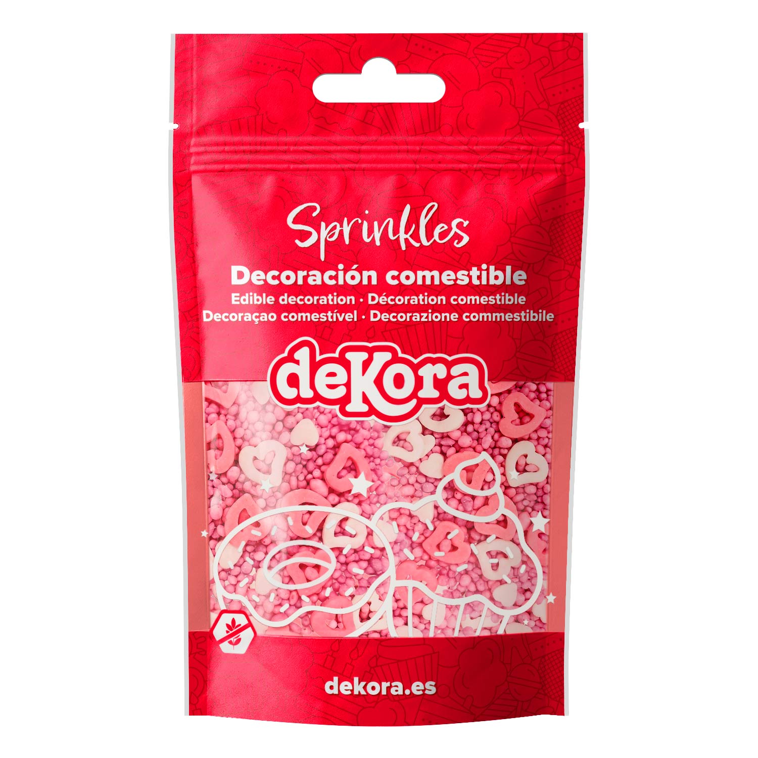 SPRINKLE MIX HOLLOW HEARTS AND PEARLS  SWEET LOVE 100GR