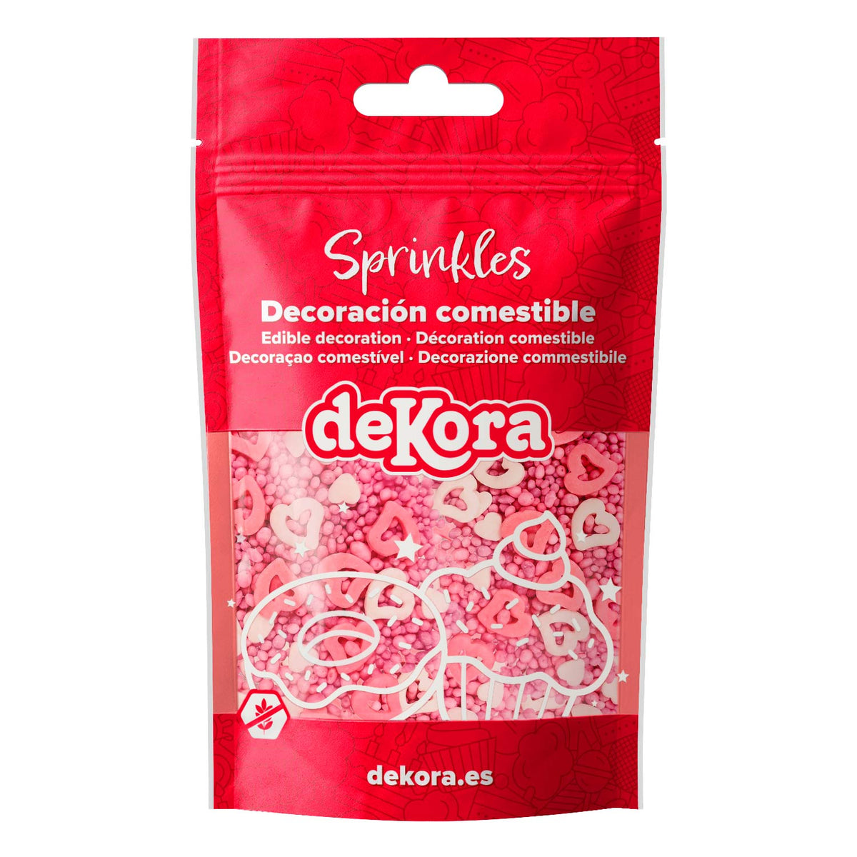 SPRINKLE MIX HOLLOW HEARTS AND PEARLS  SWEET LOVE 100GR
