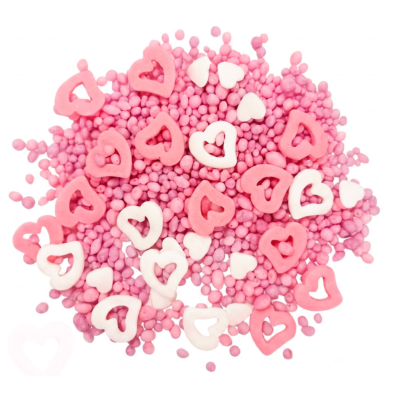 SPRINKLE MIX HOLLOW HEARTS AND PEARLS  SWEET LOVE 100GR