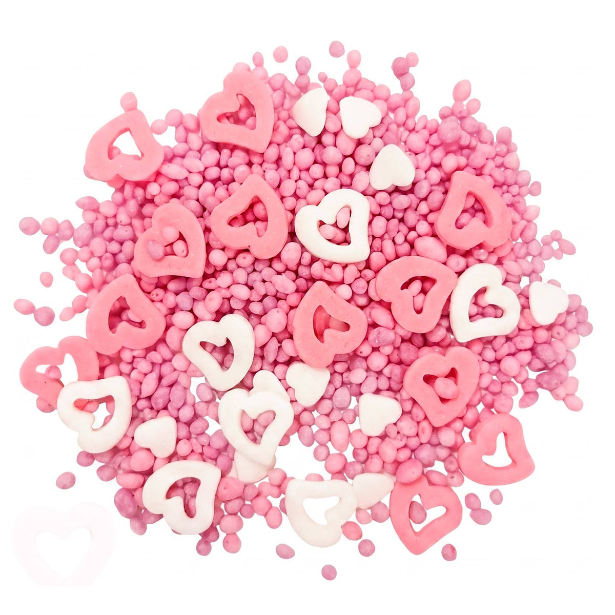 SPRINKLE MIX HOLLOW HEARTS AND PEARLS  SWEET LOVE 100GR