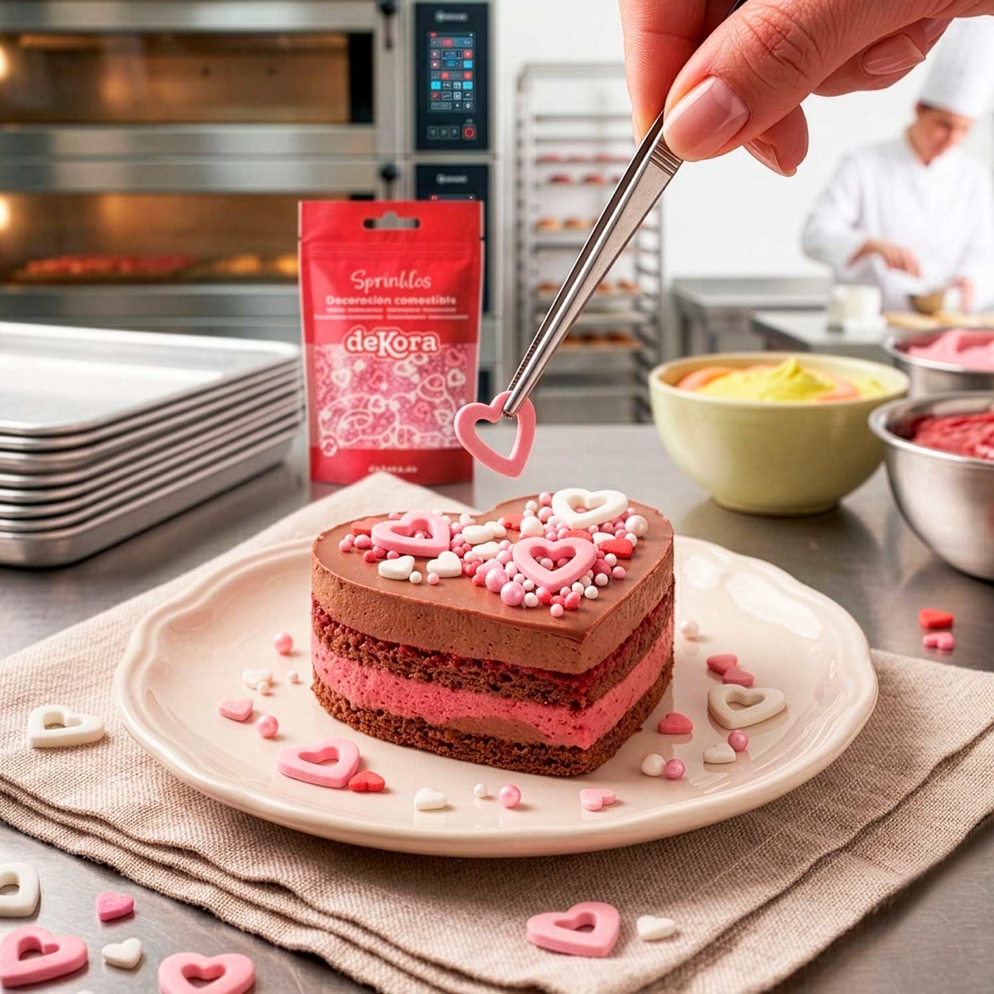 SPRINKLE MIX HOLLOW HEARTS AND PEARLS  SWEET LOVE 100GR