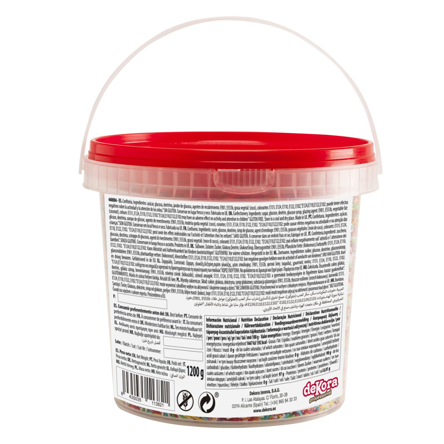 FIDEO DE AZÚCAR COLOR SURTIDO 1.2KG