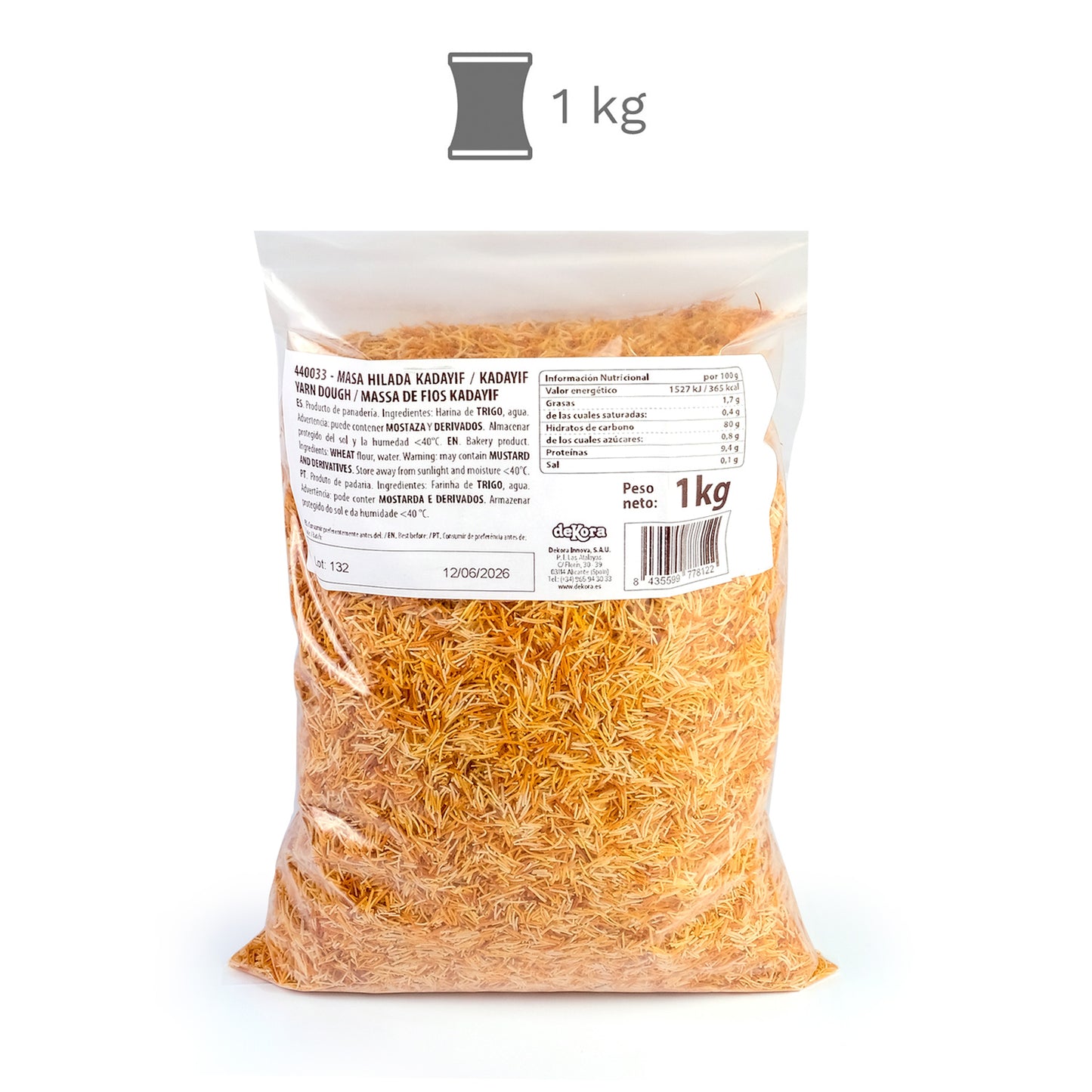 MASSA DE FIOS KADAYIF 1 KG