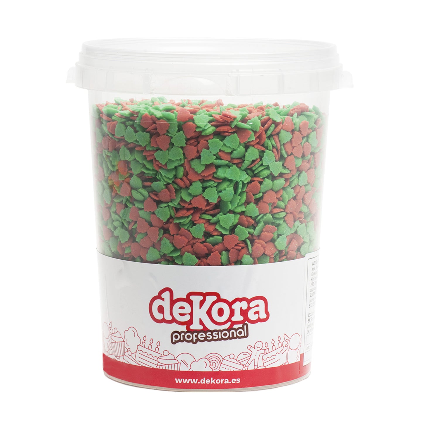 CORIANDOLI ZUCCHERO ALBERO DI NATALE VERDE E ROSSO 1KG