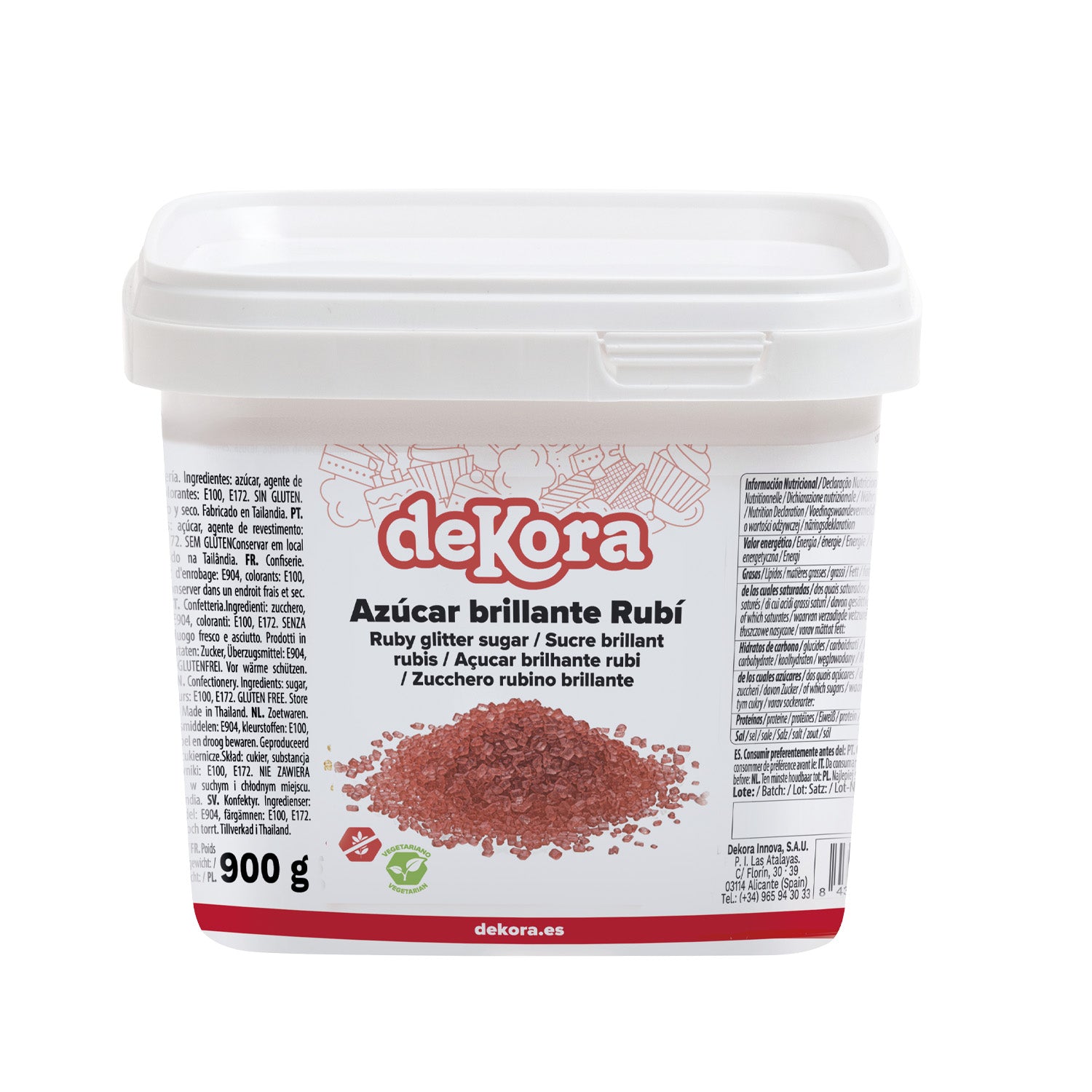 GLITTER SUGAR RUBY 900 GR