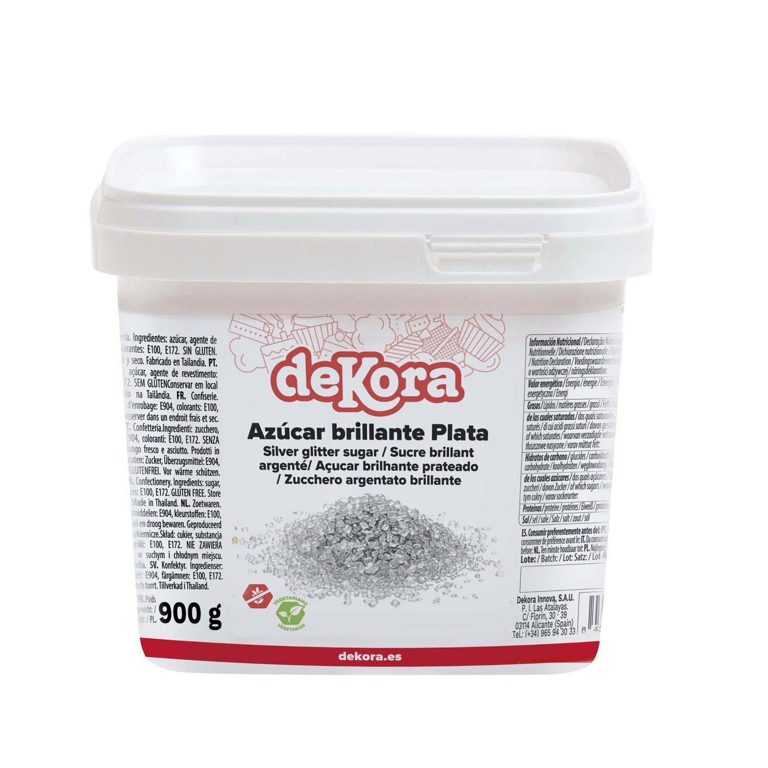 GLITTER SUGAR SILVER 900 G