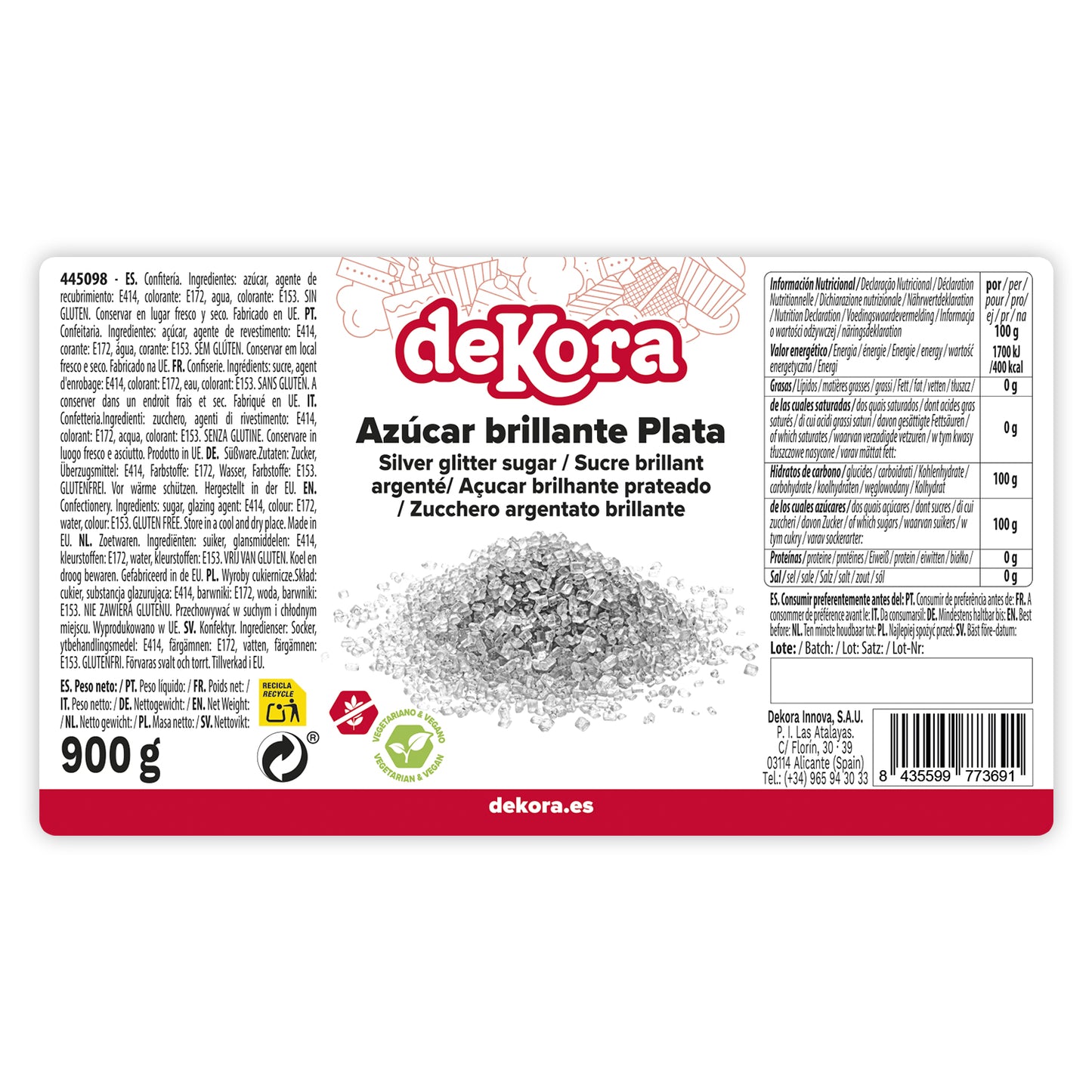 AZÚCAR BRILLANTE PLATA 900GR