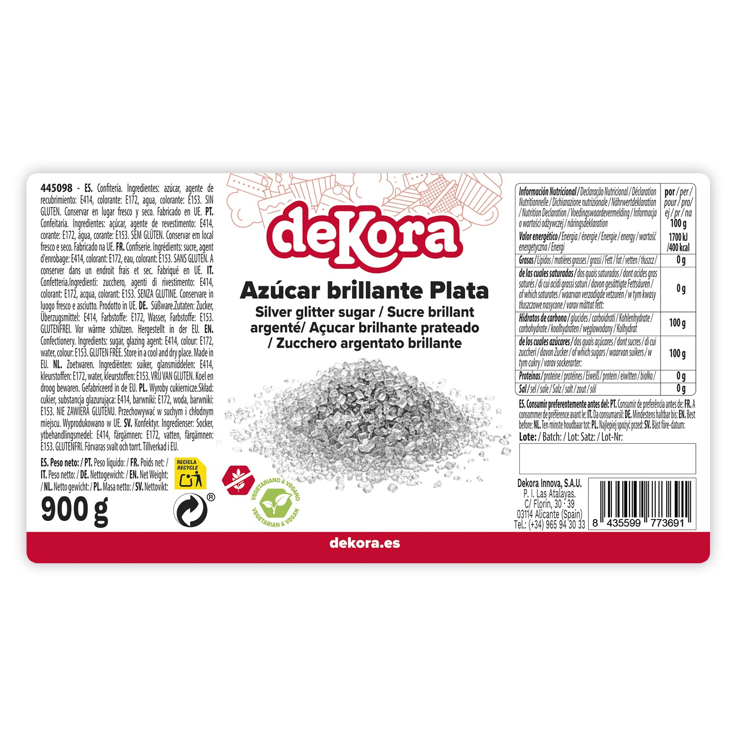 AZÚCAR BRILLANTE PLATA 900GR