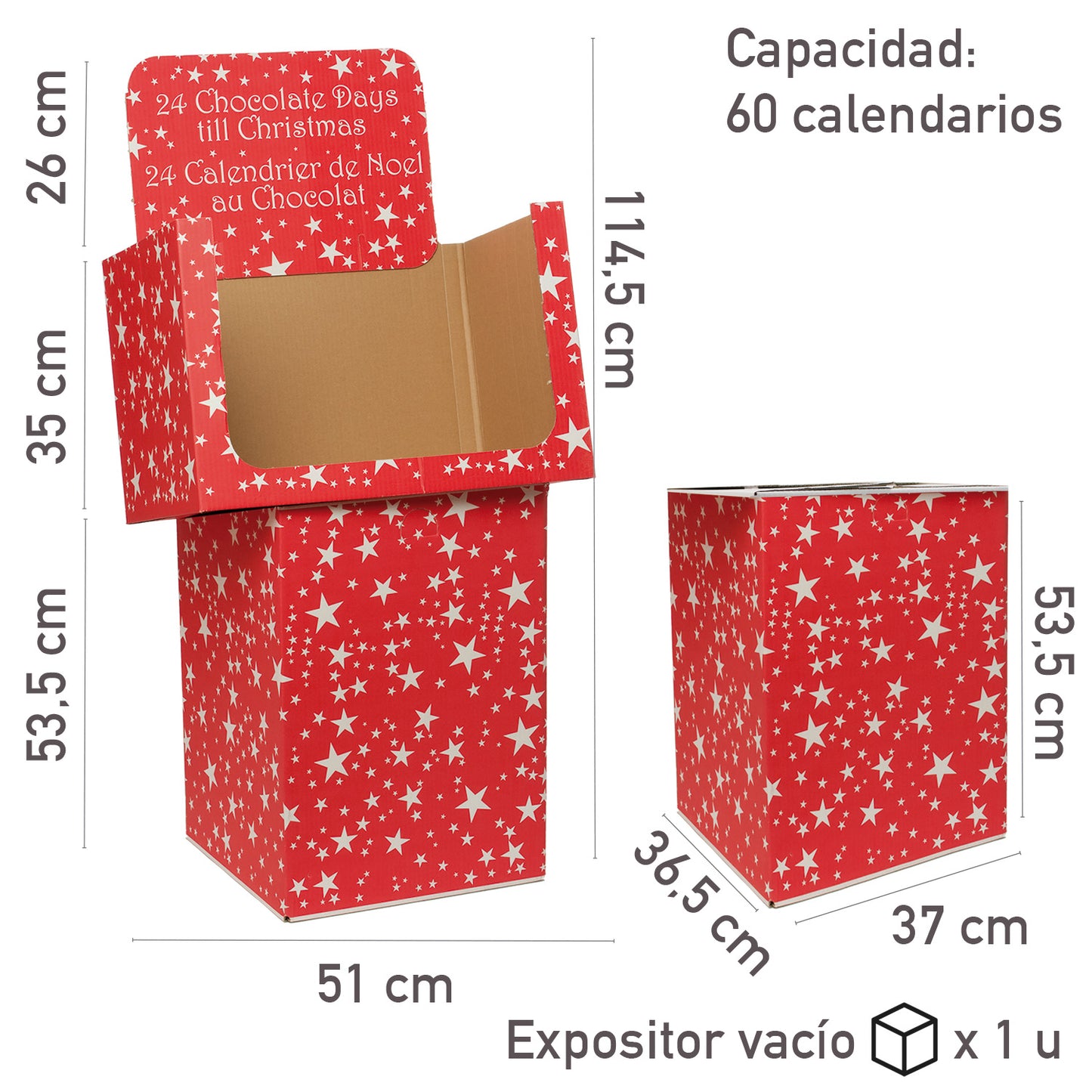 EXPOSITOR CARTON CALENDARIOS VACIOS