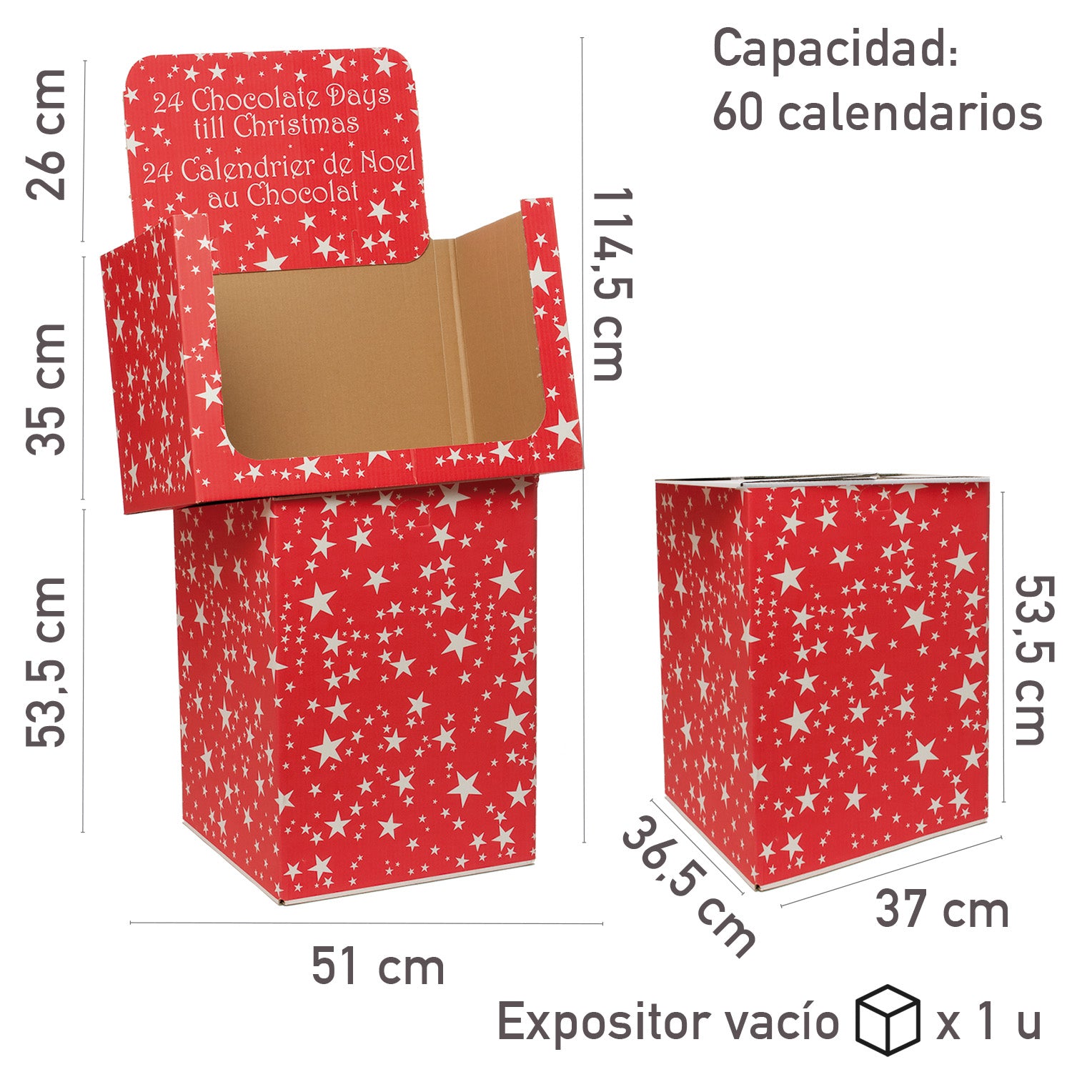 EXPOSITOR CARTON CALENDARIOS VACIOS