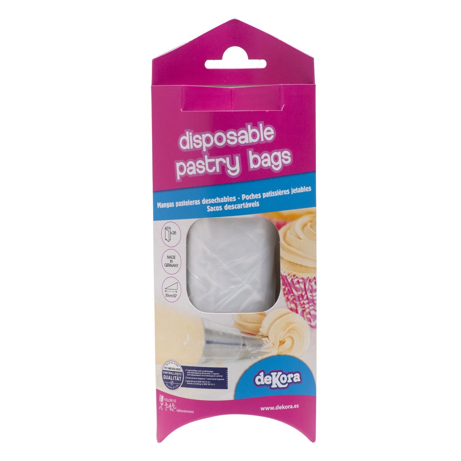 DISPOSABLE PASTRY BAG 30CM-75 MICRONS IN BLISTER