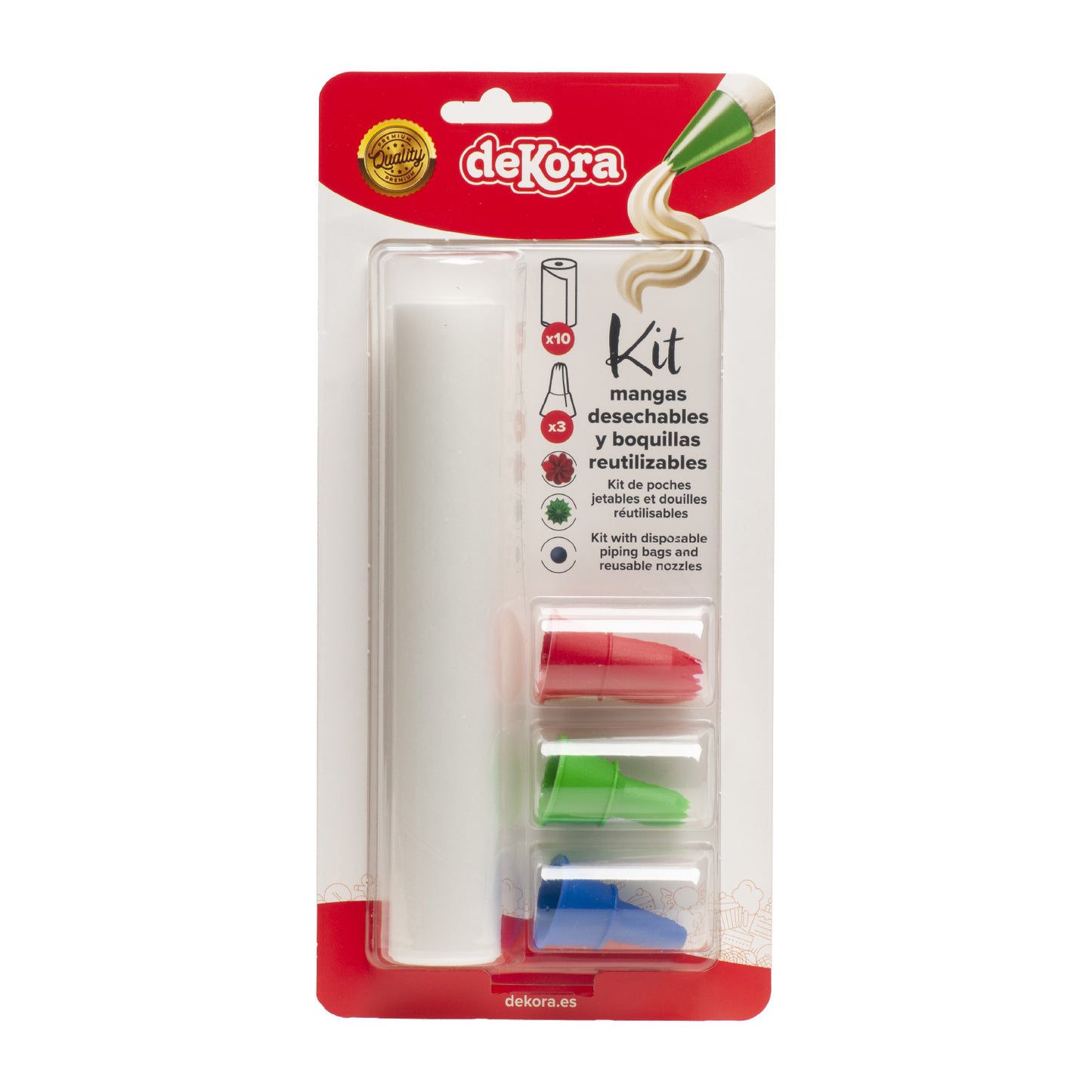 KIT 10 MANGAS DESECHABLES + 3 BOQUILLAS REUTILIZABLES