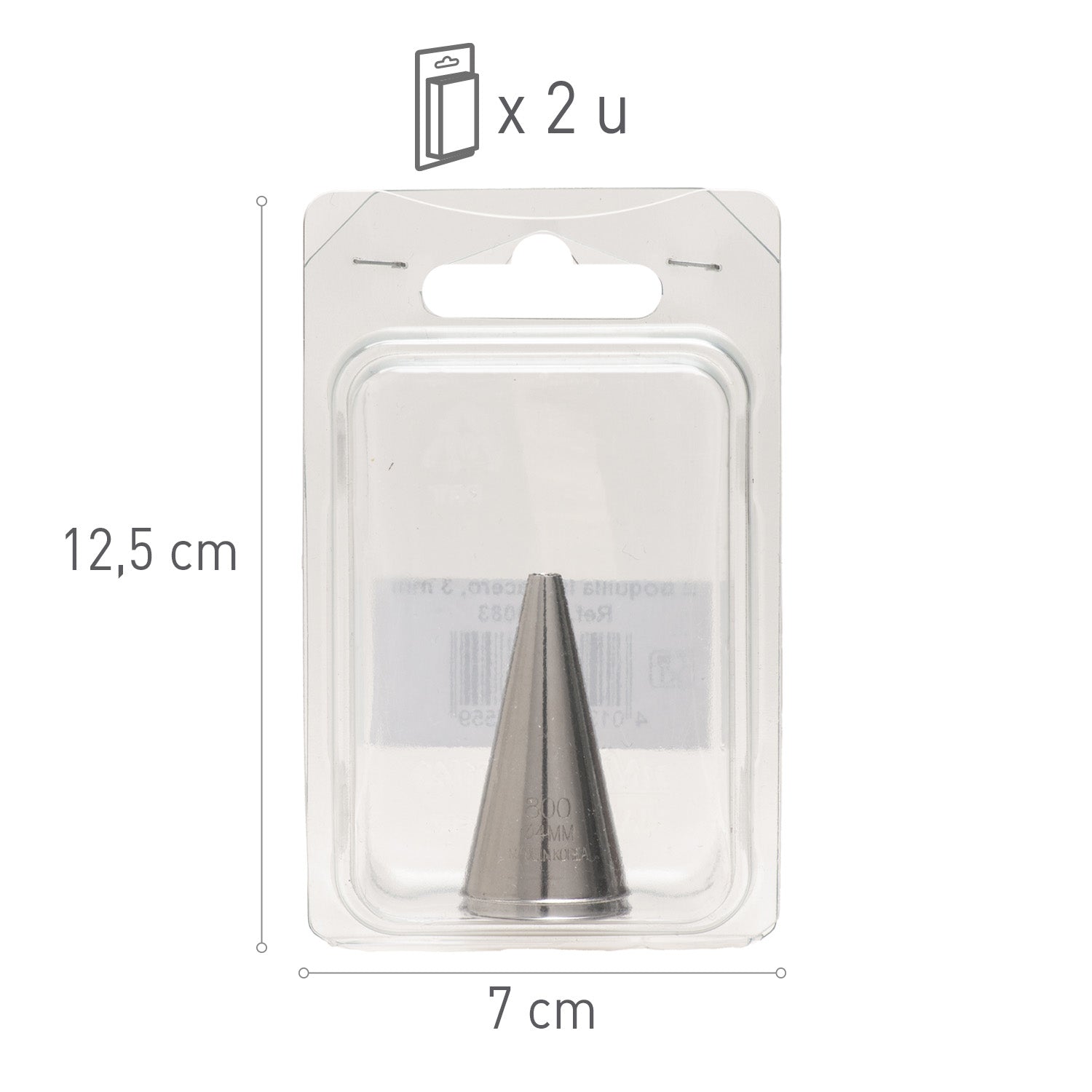 2 BOQUILLA LISA ACERO INOXIDABLE 3MM