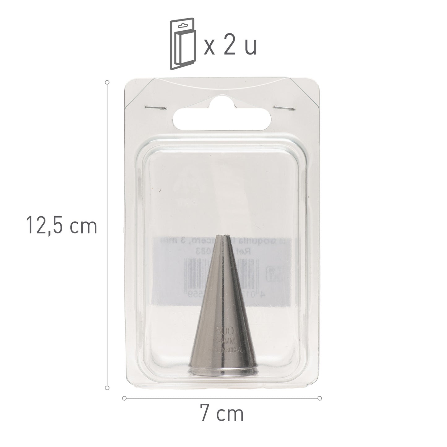 2 BOQUILLA LISA ACERO INOXIDABLE 3MM