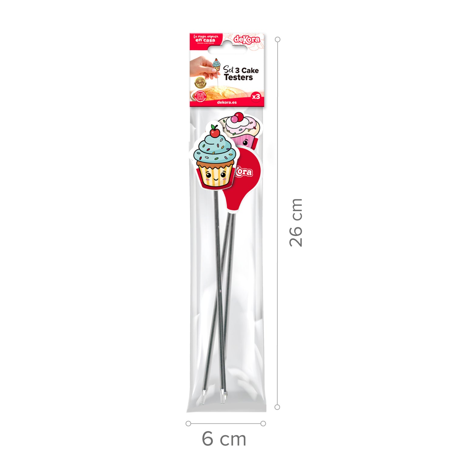 PACK 3 CAKE TESTERS ACCIAIO INOSSIDABILE- DEKORA HOME BAKING