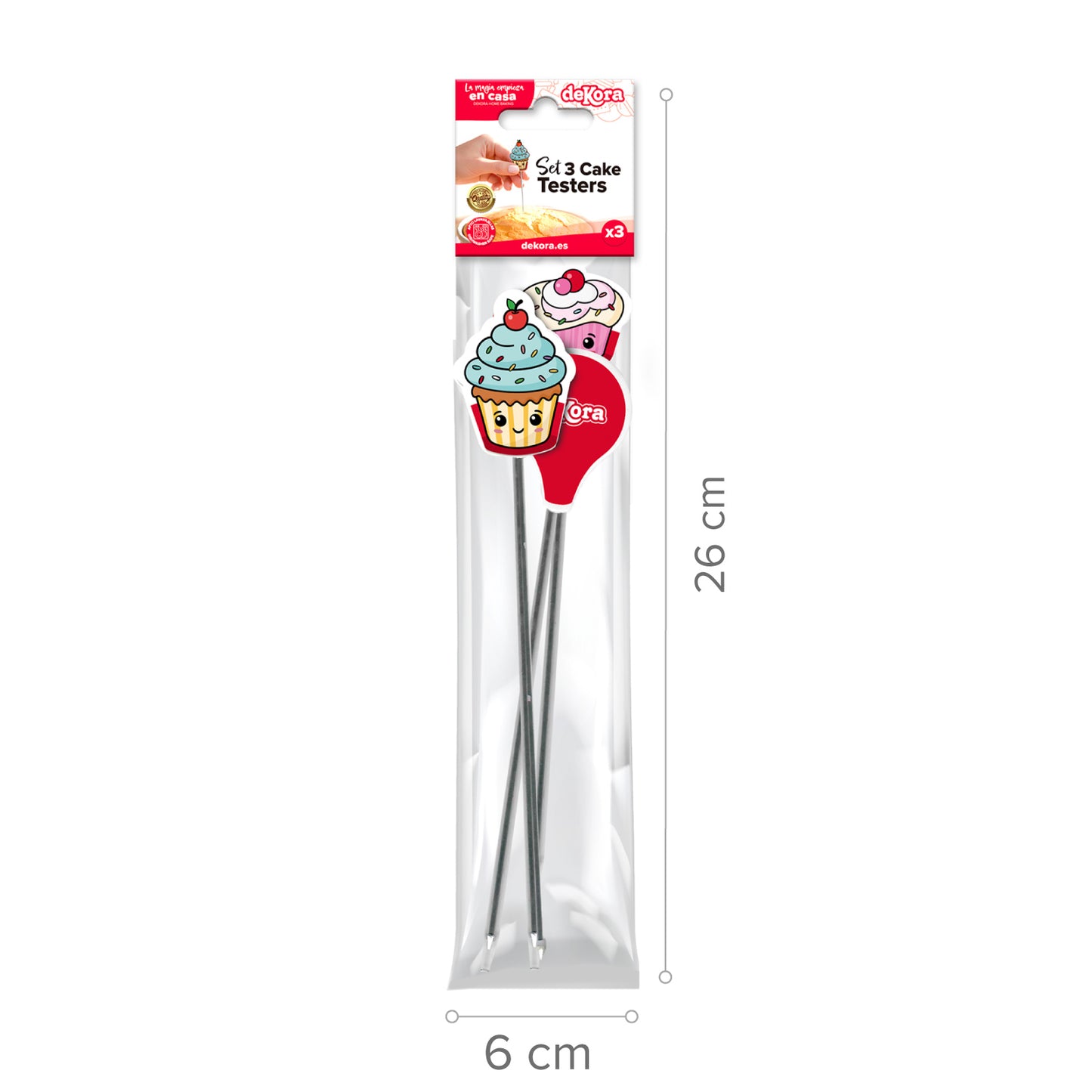 PACK 3 CAKE TESTERS ACCIAIO INOSSIDABILE- DEKORA HOME BAKING