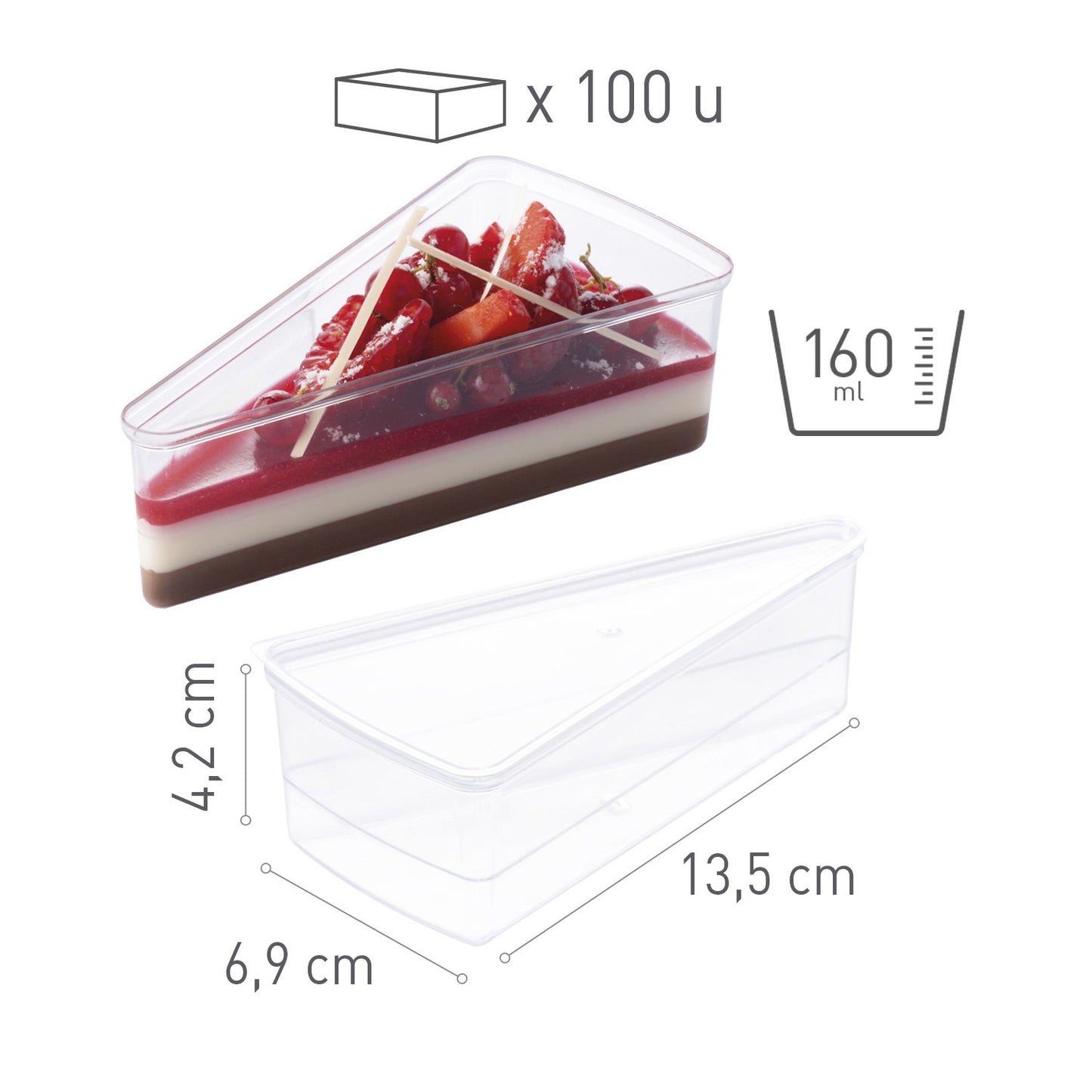 VASITO PLÁSTICO SLICE 135X69H42MM CAP.160ML