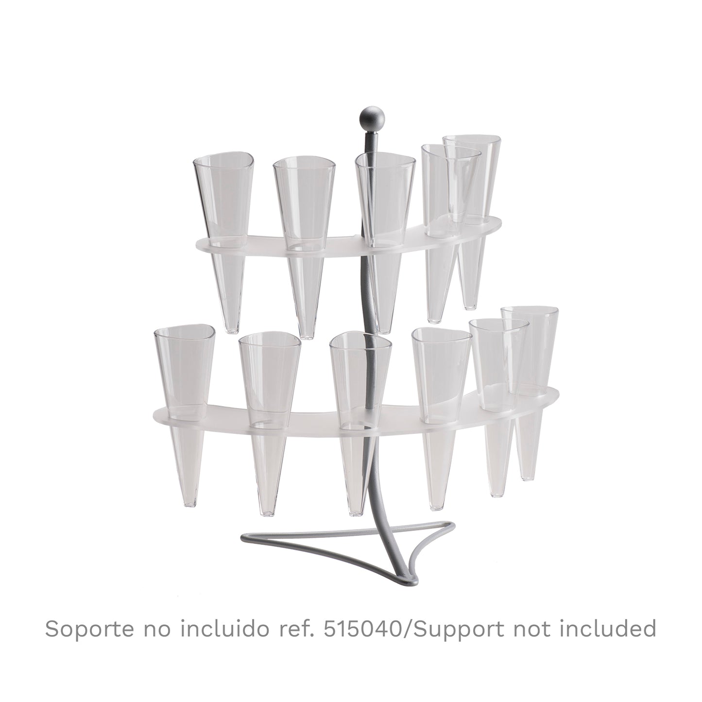 SET 20 CONOS EN PLÁSTICO TRANSPARENTES Ø6CM H17CM 120ML