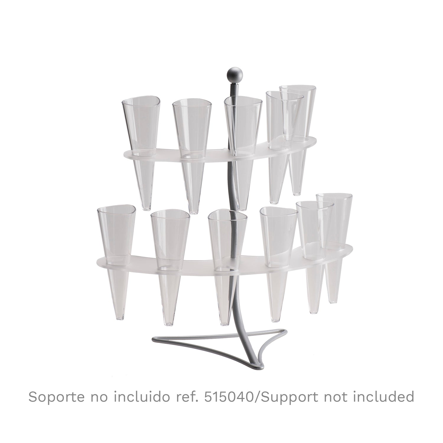 SET 20 CONOS EN PLÁSTICO TRANSPARENTES Ø6CM H17CM 120ML