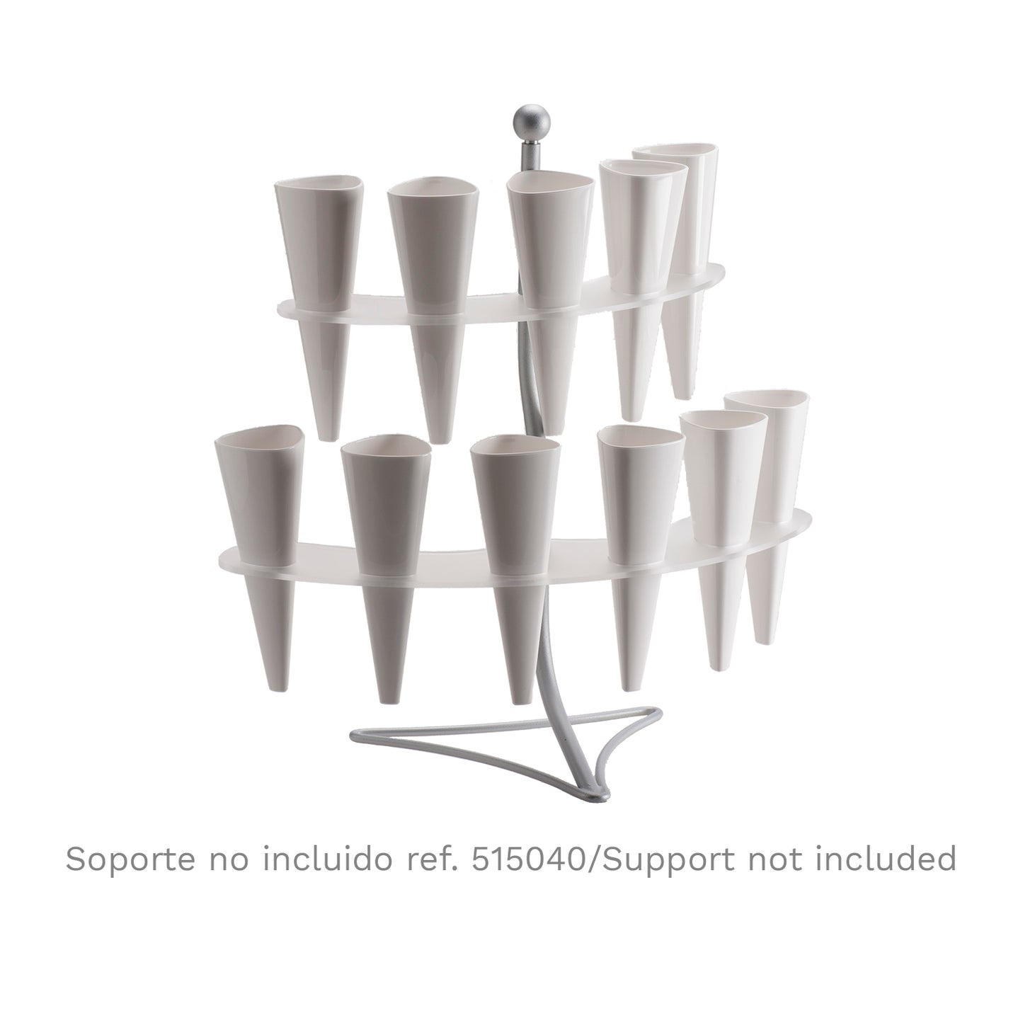 SET 20 CONOS EN PLÁSTICO BRANCO Ø6CM H17CM 120ML