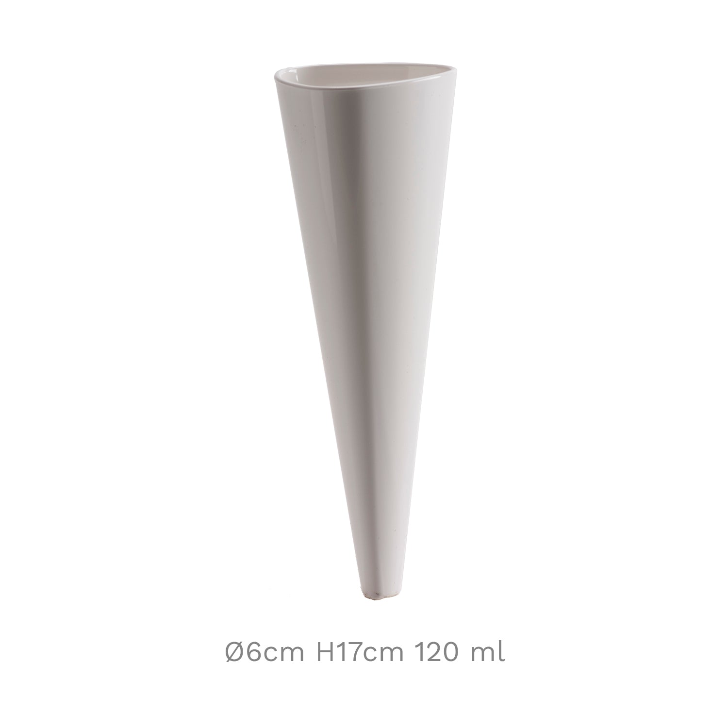 SET 20 WHITE PLASTC CONES Ø6CM H17CM 120ML
