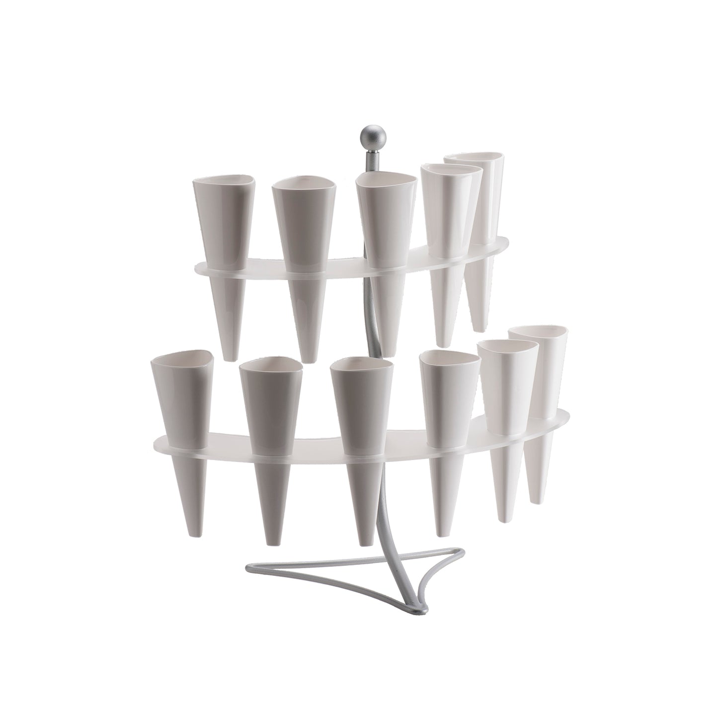 PORTA CONOS METÁLICO BLANCO 11 PIEZAS 41X20CM H 44CM