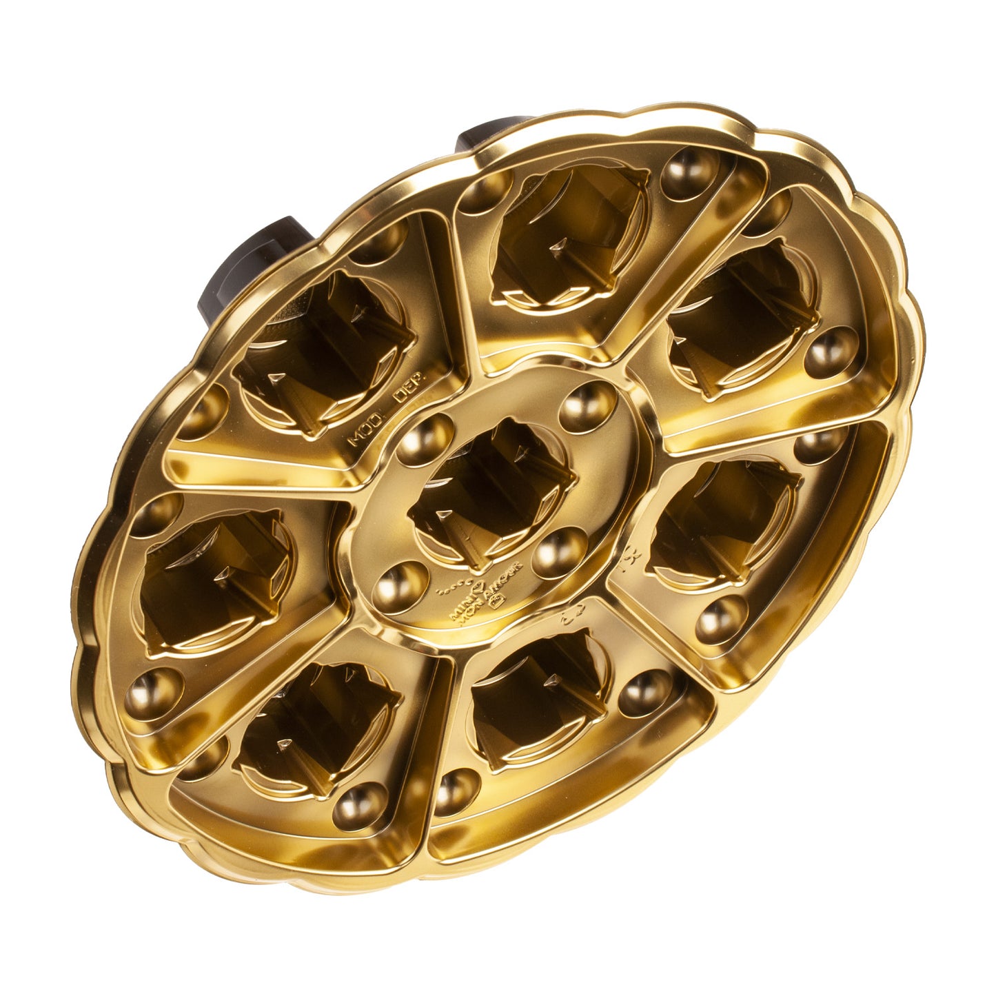 CAJA REDONDA COLOR ORO 8 PZAS