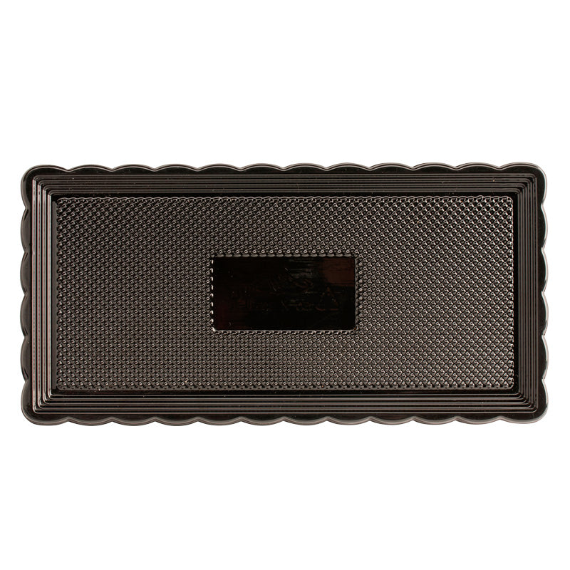 BANDEJA PLASTICO RECTANGULAR NEGRA 30X15CM.