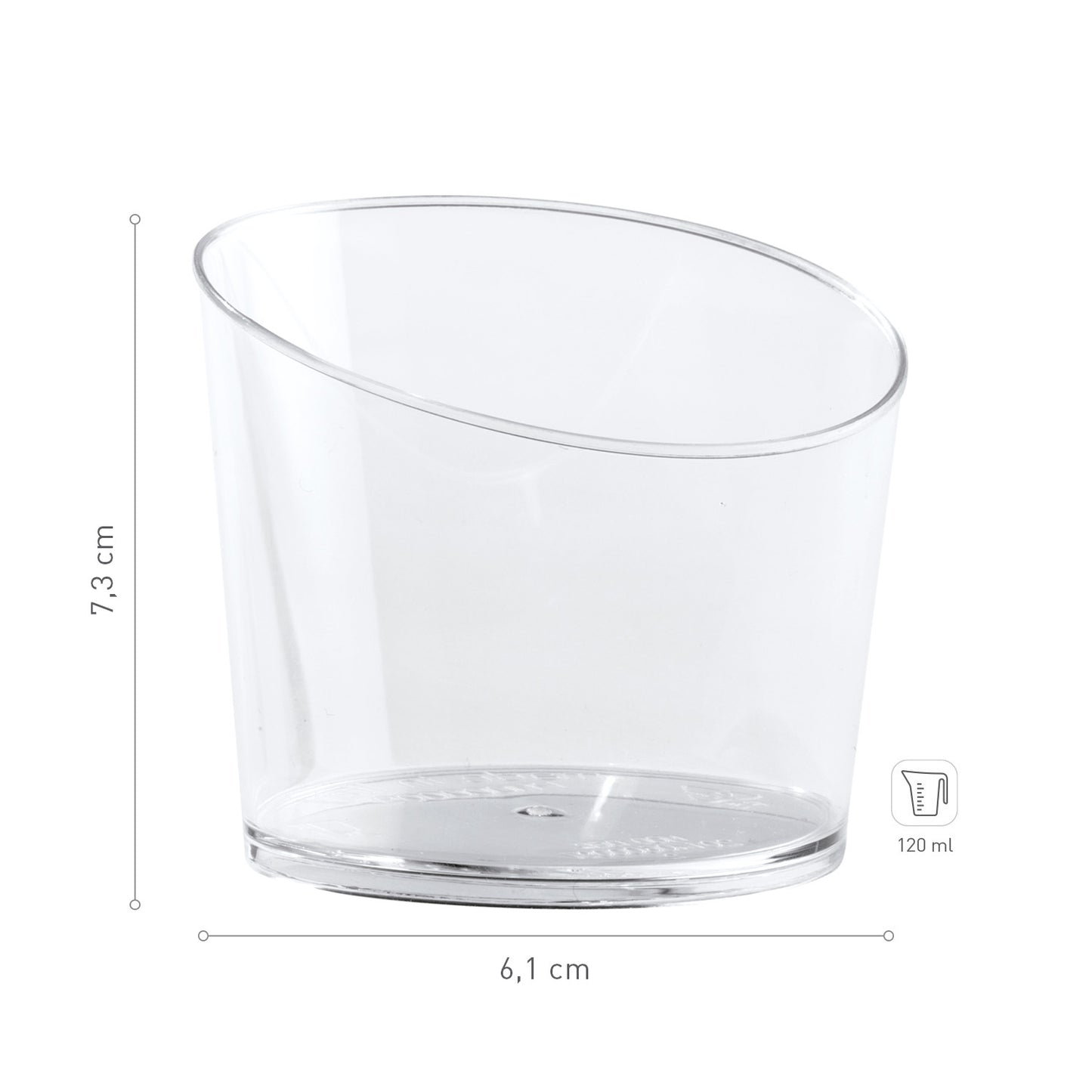 VASITO PLASTICO TRANSPARENTE GREEK Ø 73X61MM CAP.120ML