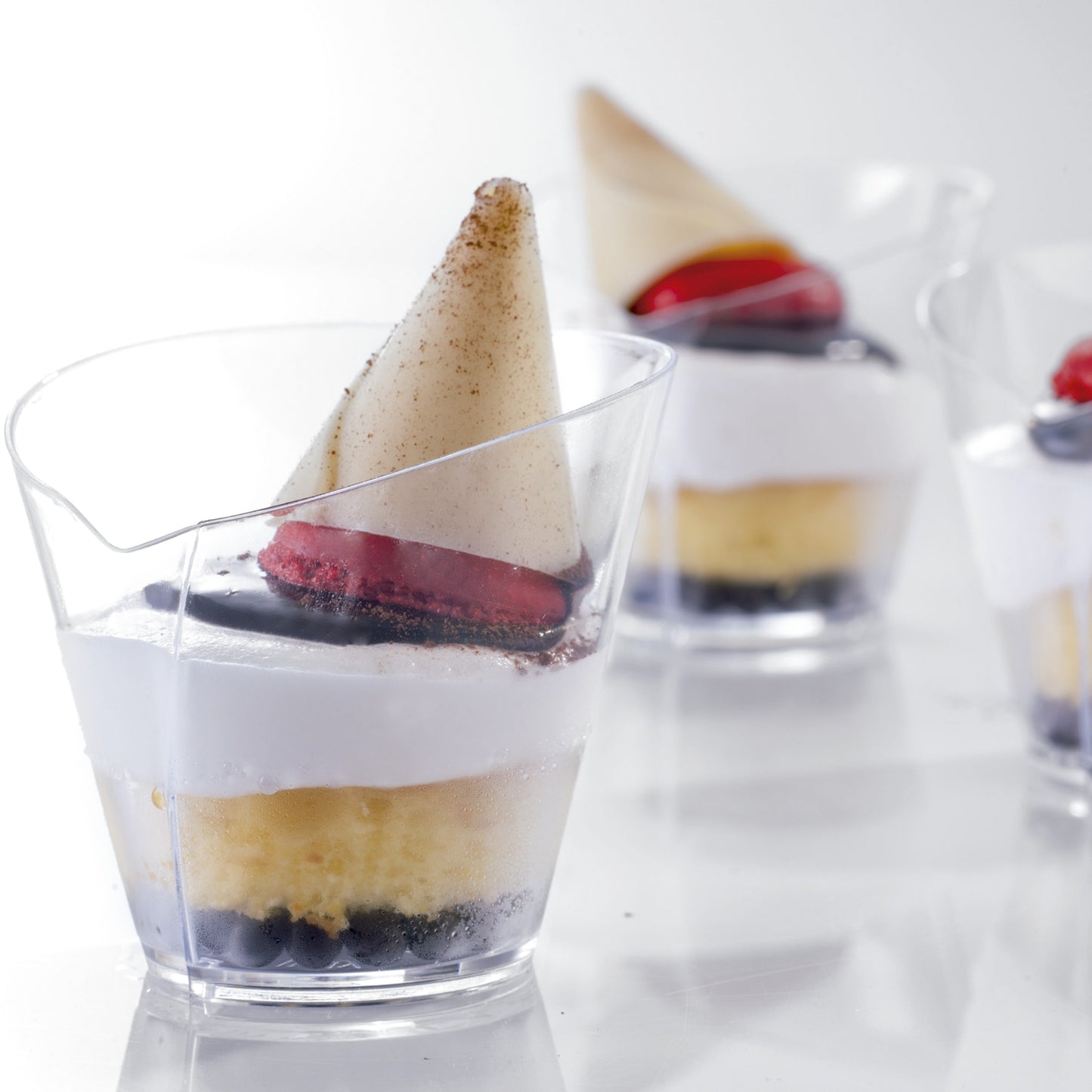 VASITO PLASTICO TRANSPARENTE WAFFLE 64X62 H59MM CAP.70ML