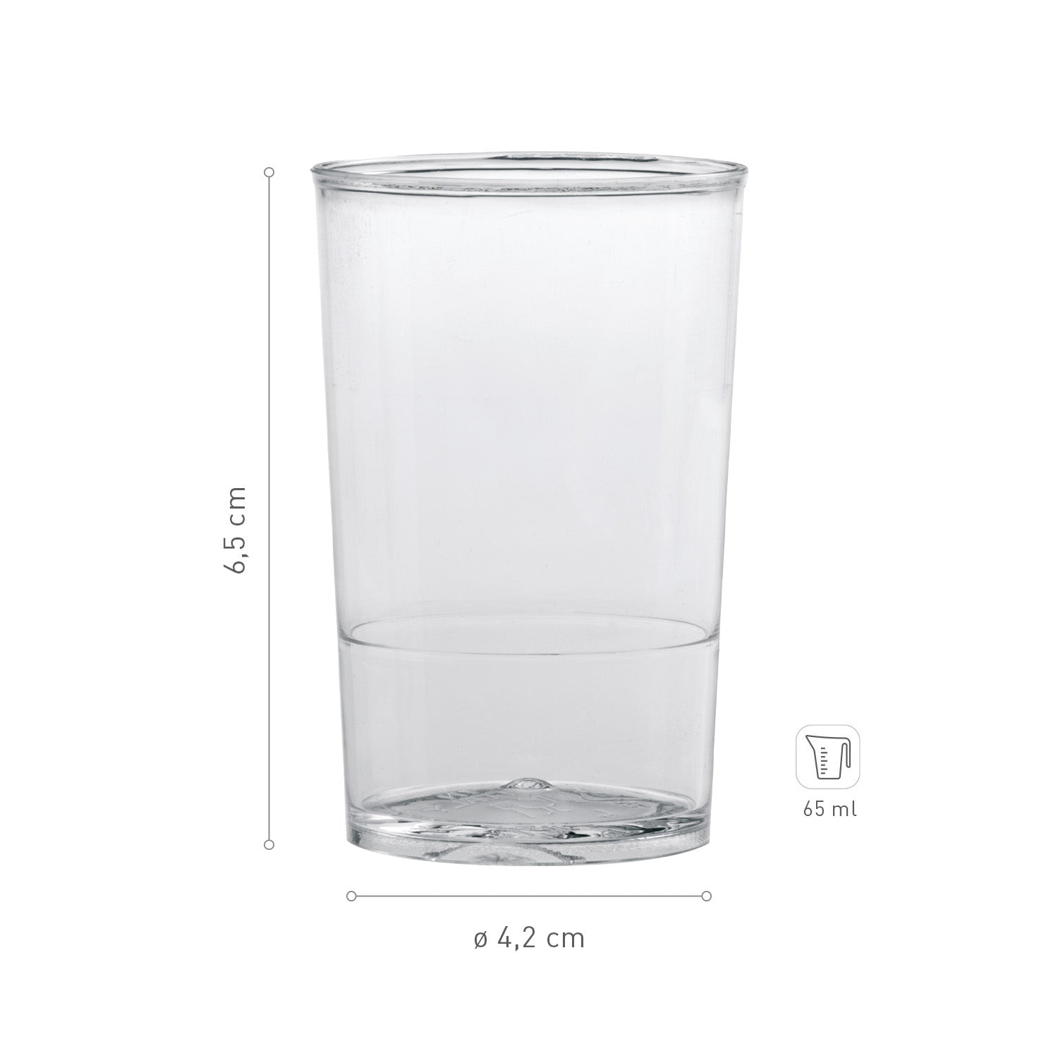 COPO PLÁSTICO CLASSIC Ø 42 H65 MM | CAP. 65ML