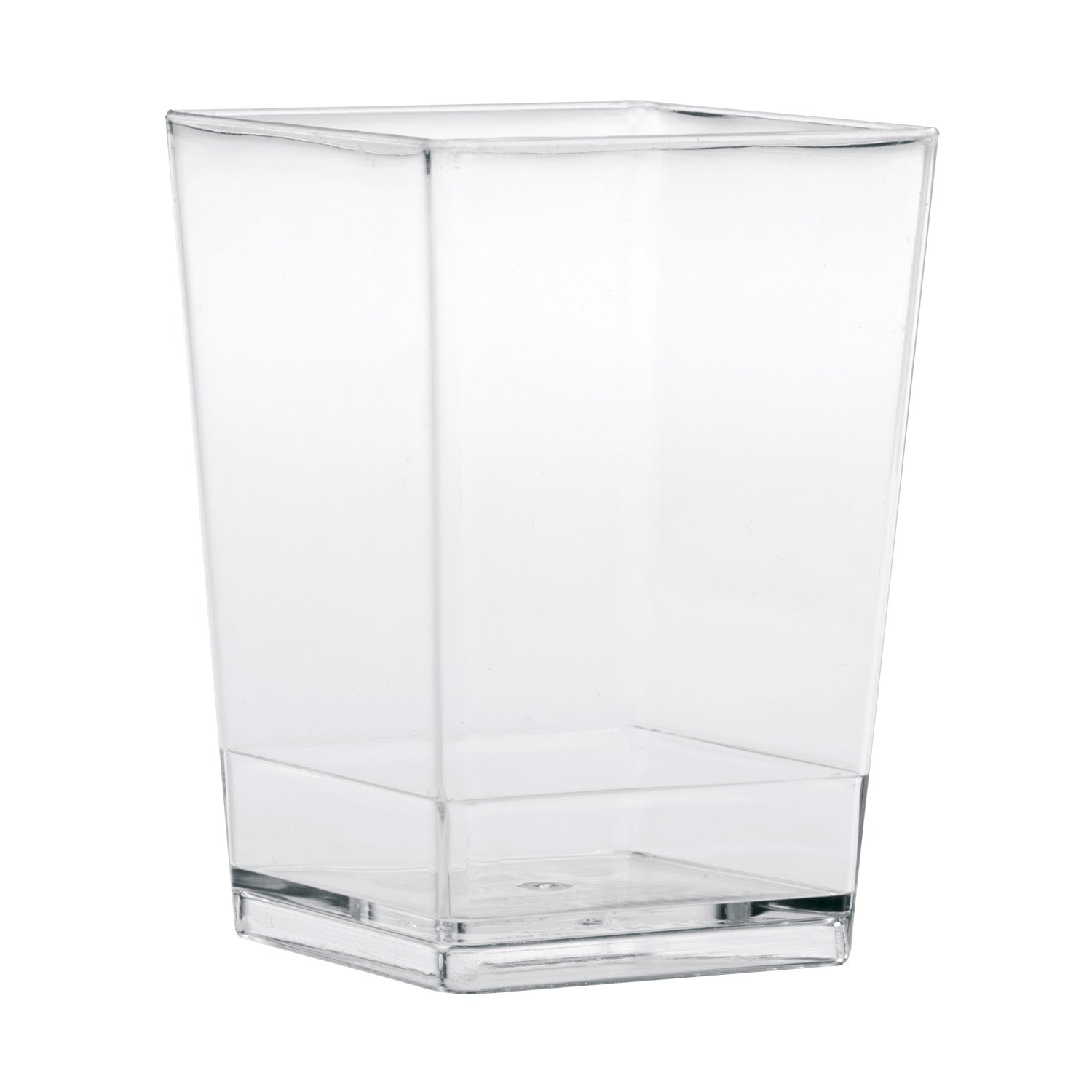VASITO PLASTICO TRANSPARENTE SQUARE 55X55 H80MM | CAP. 175ML